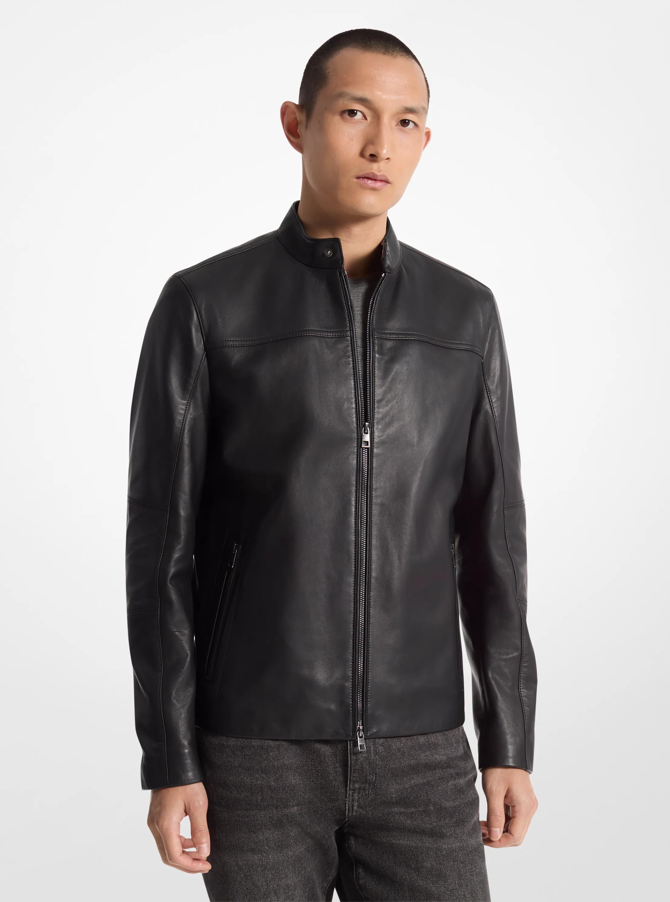 MK Veste de motard en cuir - Noir - Michael Kors