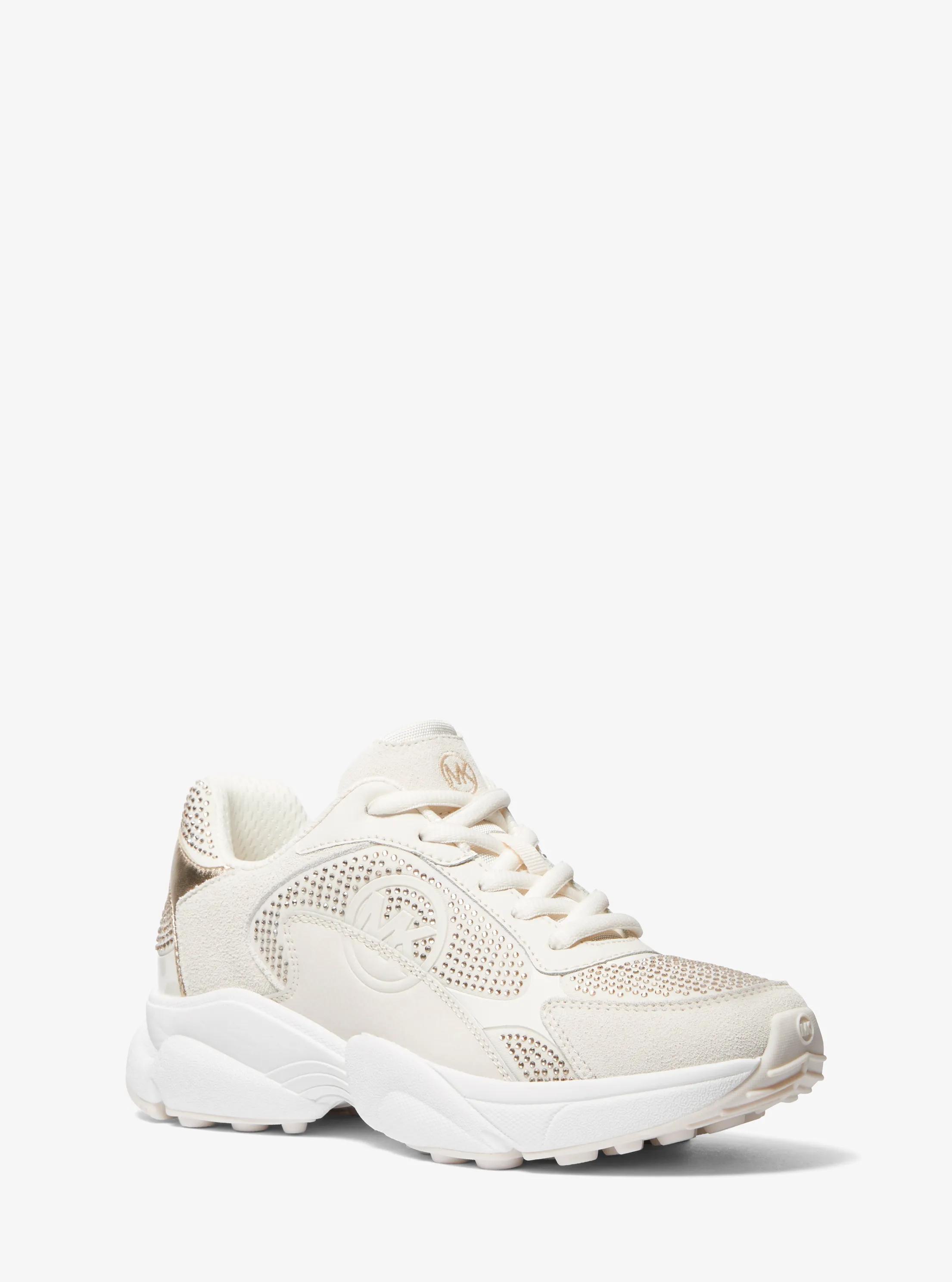 Zapatilla Sami de piel y neopreno con adornos in CREMA | Michael Kors