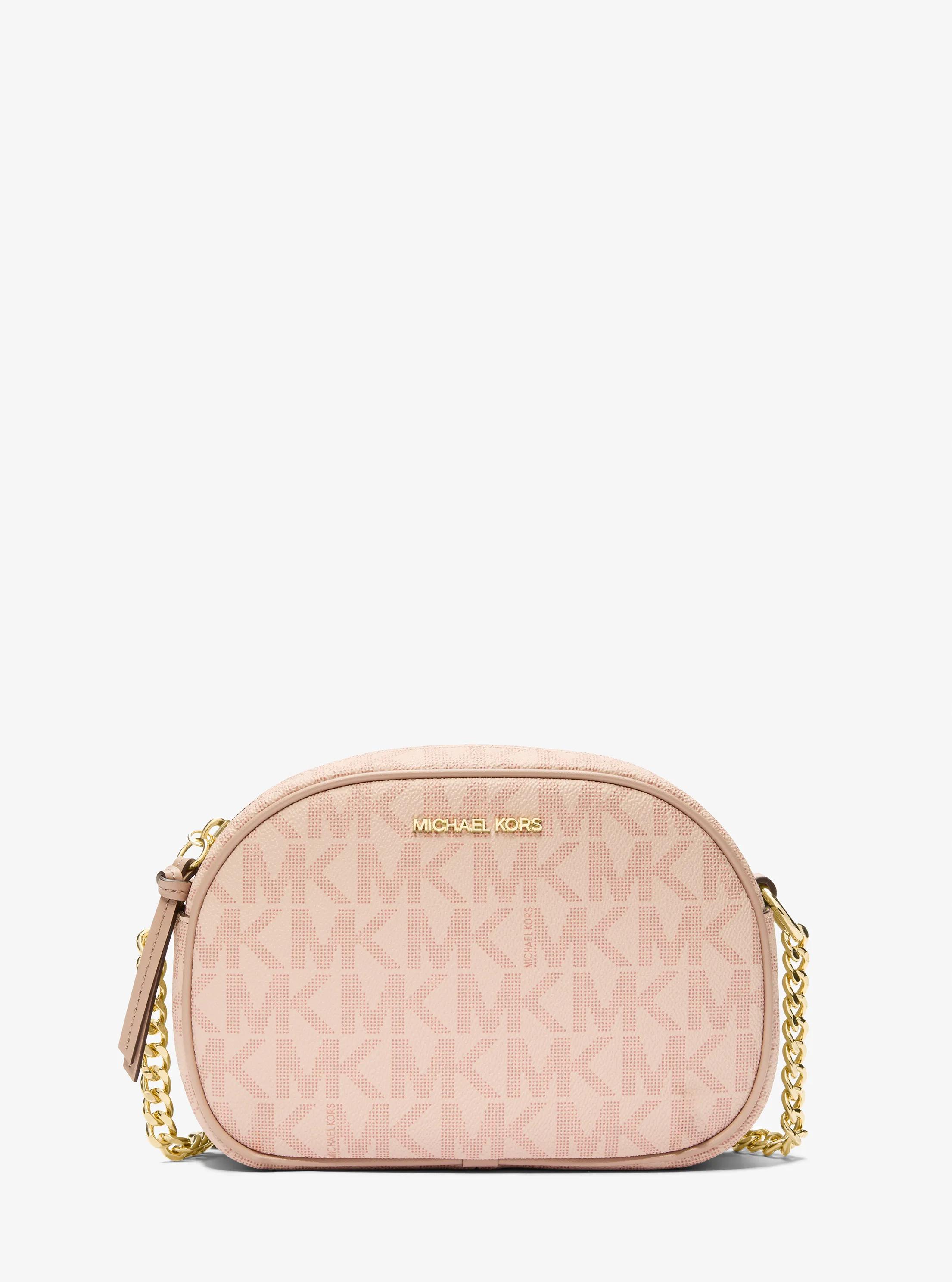 MK Crossbodytas Jet Set met kenmerkend logo, klein en ovaal - Roze - Michael Kors