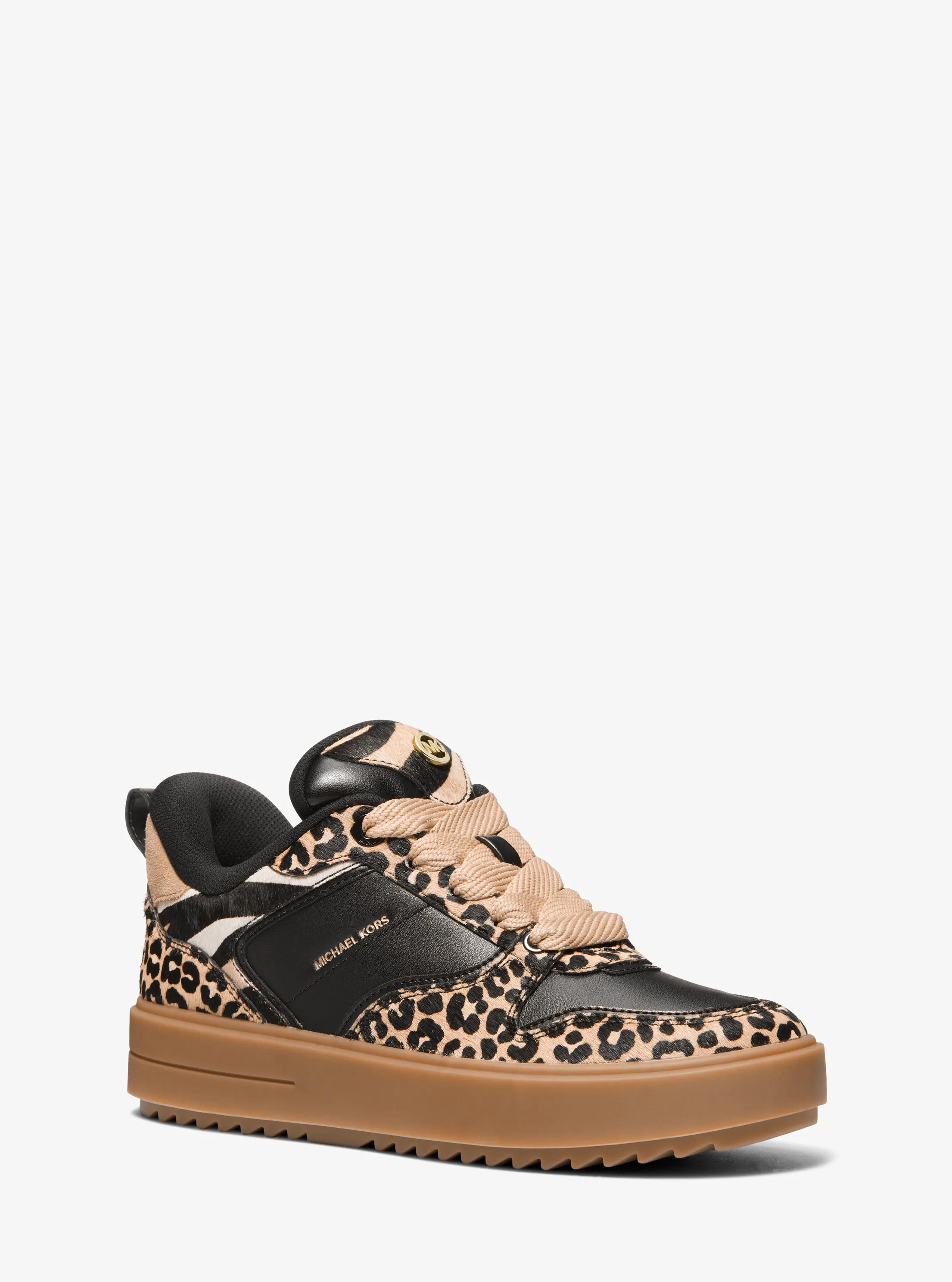 Rumi Animal Print Calf Hair Platform Sneaker