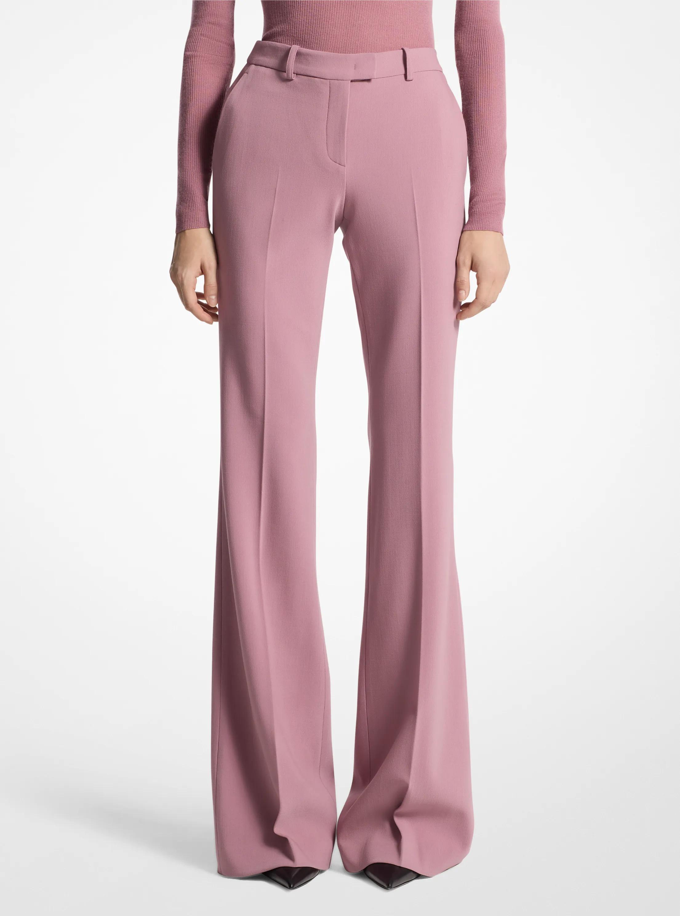 Pantal&oacute;n Haylee de campana de crep&eacute; granulado el&aacute;stico in MALVA | Michael Kors