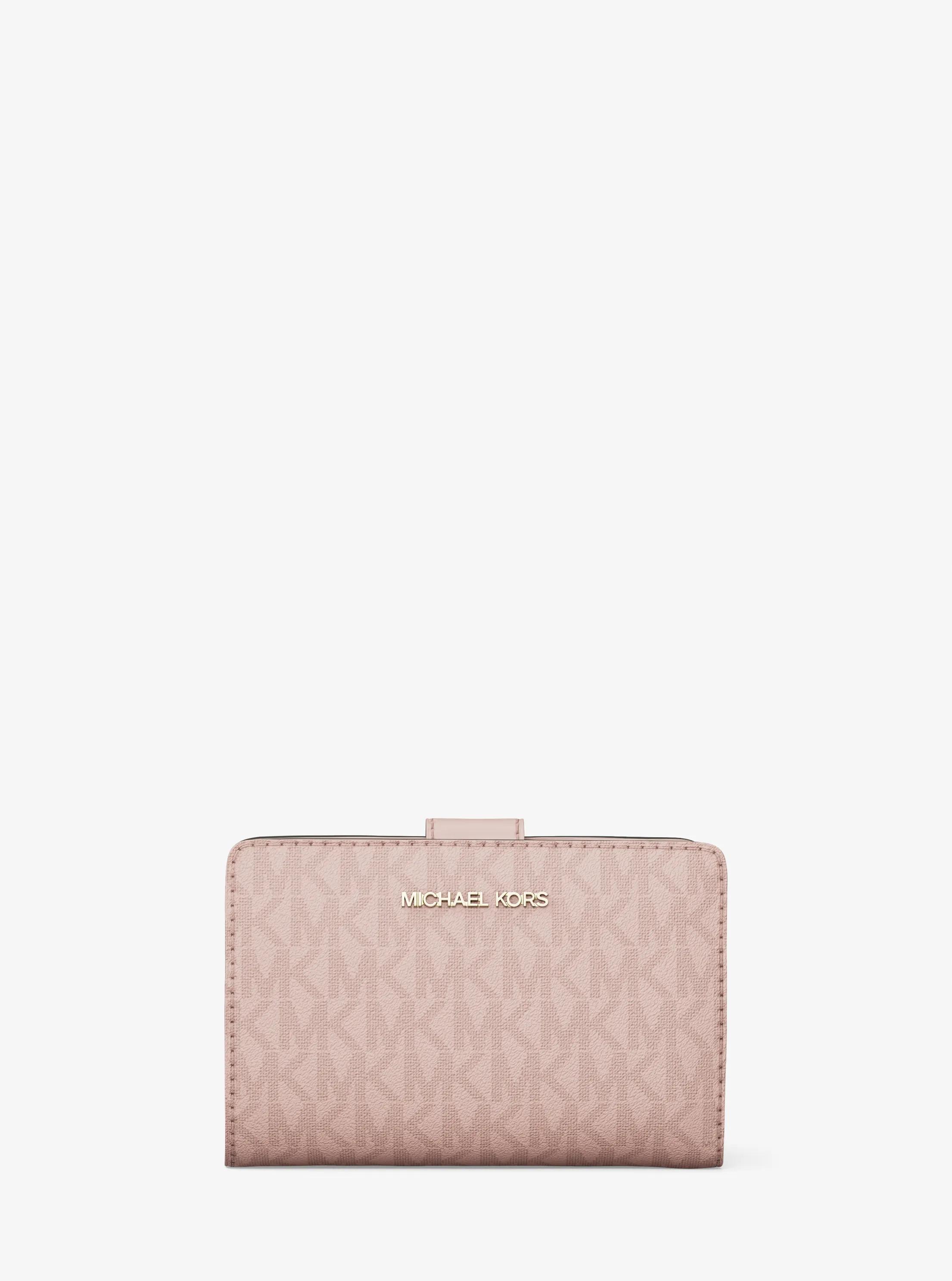Jet Set Medium Signature Logo Bi-Fold Wallet in POWDER BLUSH | Michael Kors