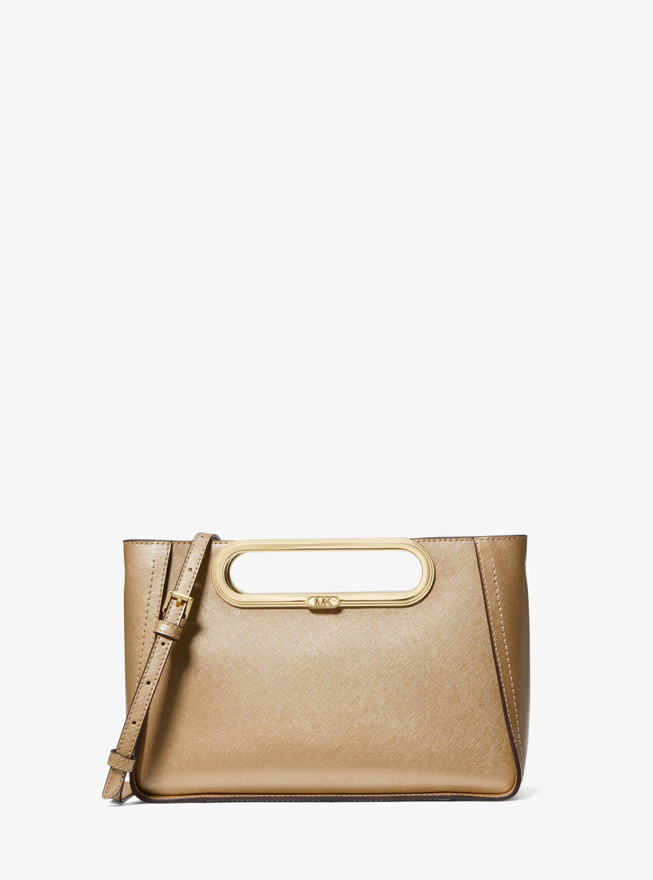Bandolera Chelsea grande transformable de piel saffiano metalizada