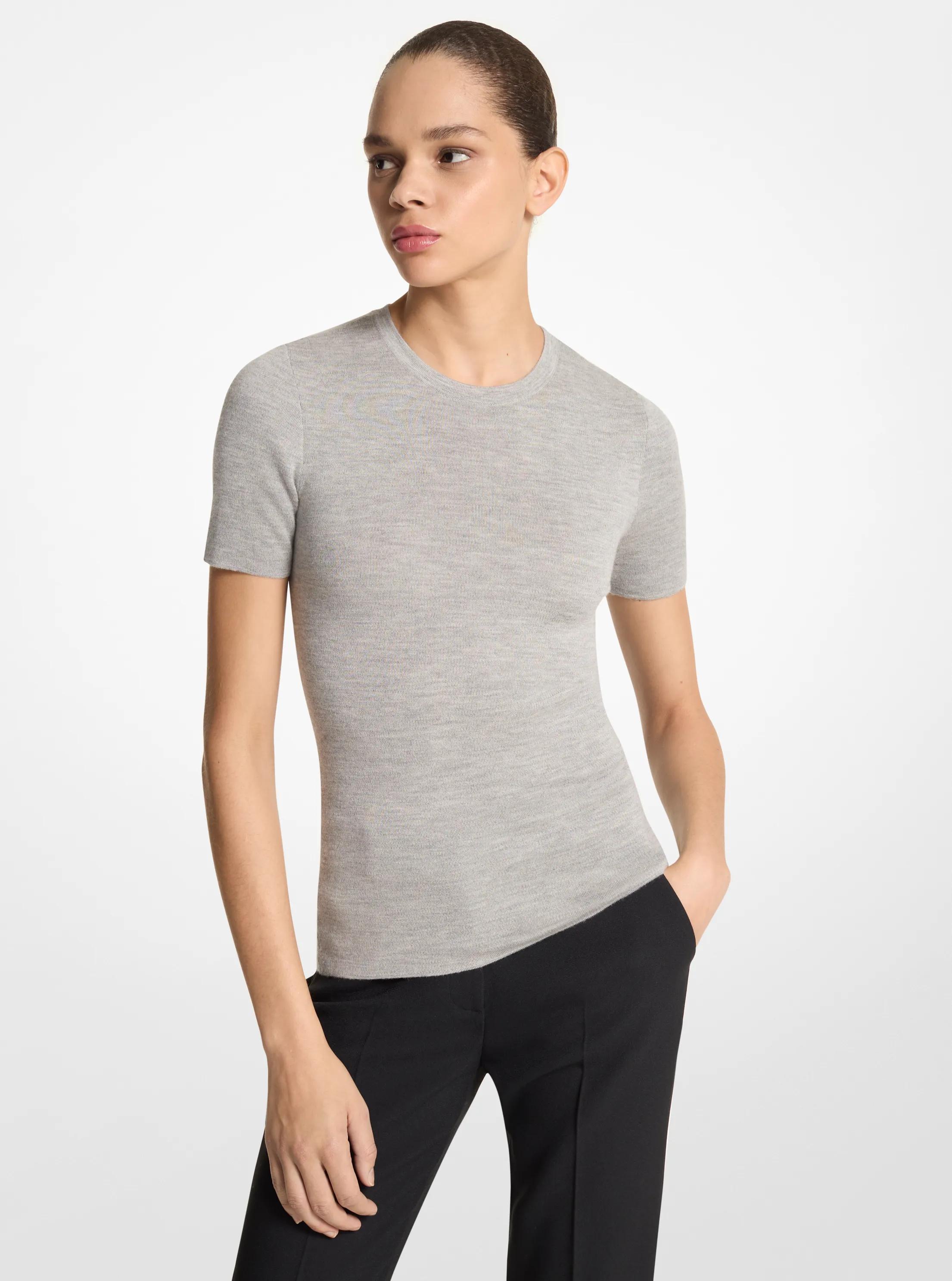 Jersey de cachemir de manga corta in GRIS PERLA | Michael Kors