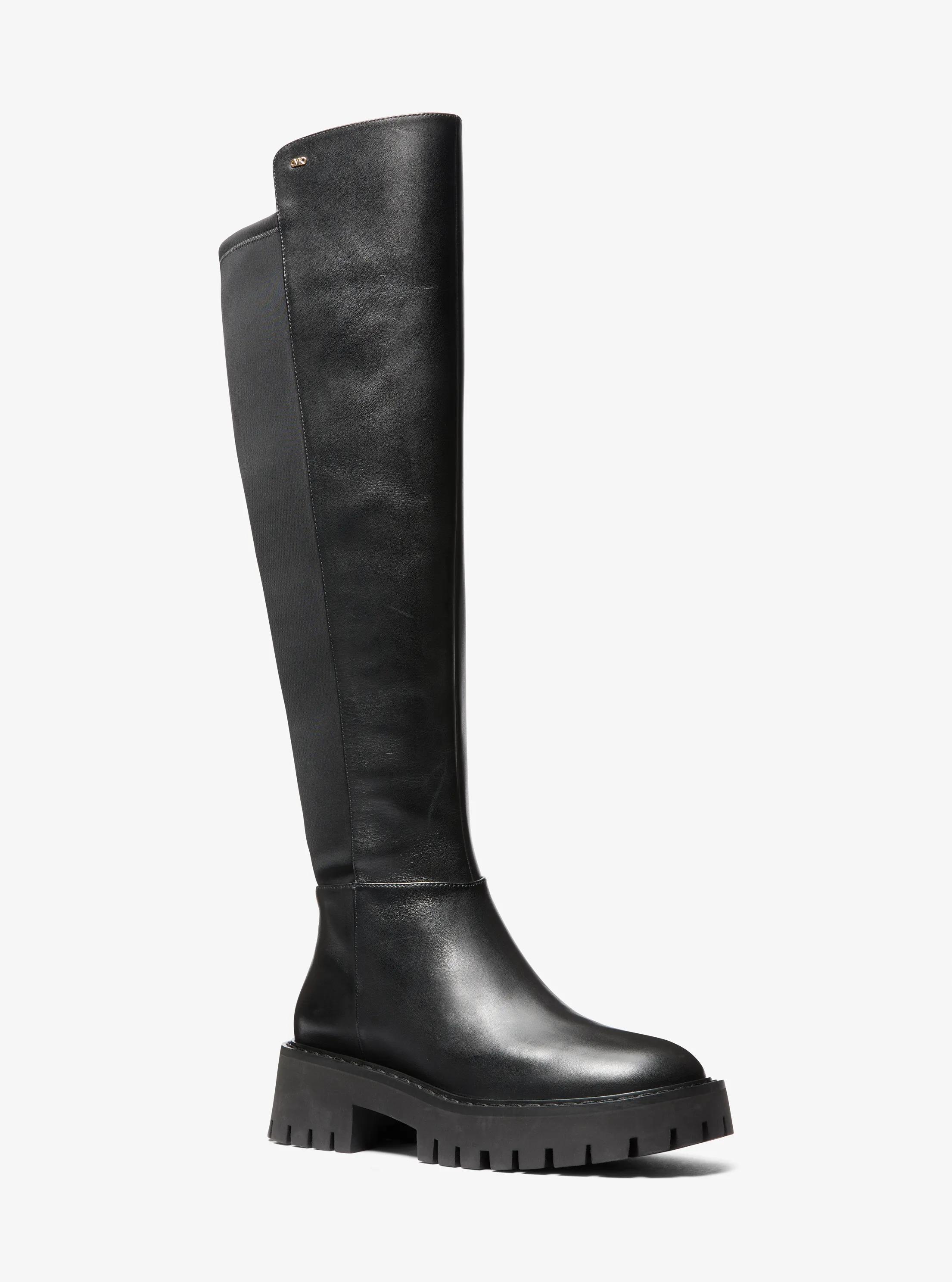 Asher Leather Lug Boot in BLACK | Michael Kors