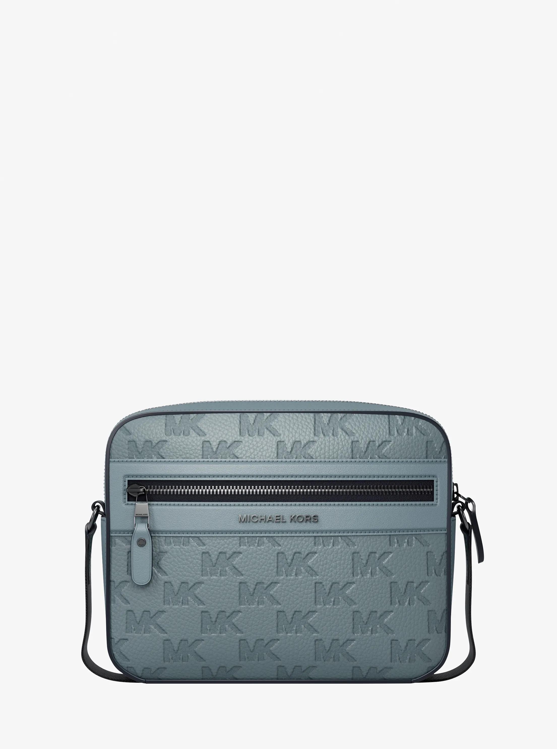 Jet Set Logo Embossed Leather Crossbody Bag in CHAMBRAY | Michael Kors