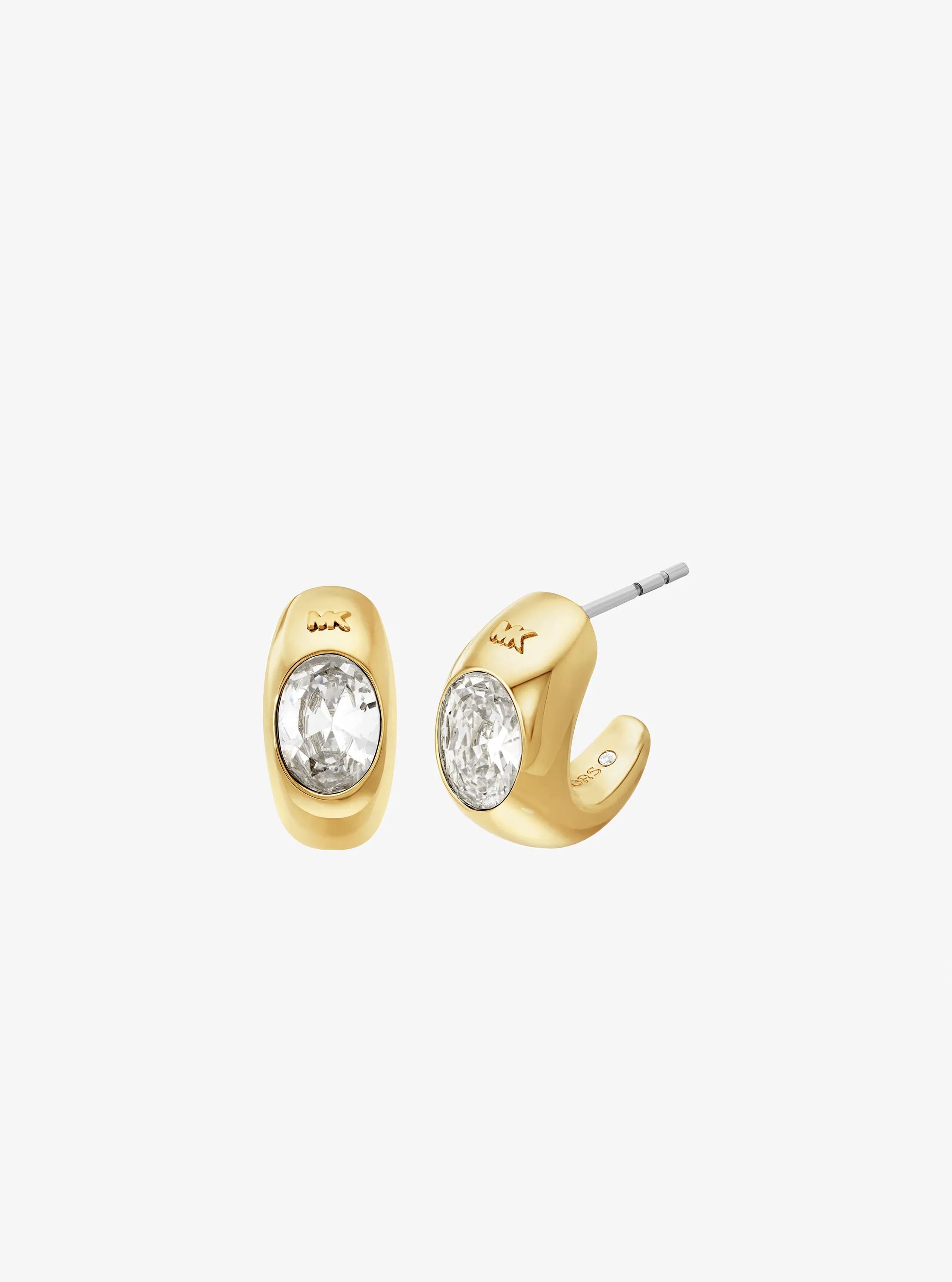 Precious Metal-Plated Cubic Zirconia Huggie Hoop Earrings $95