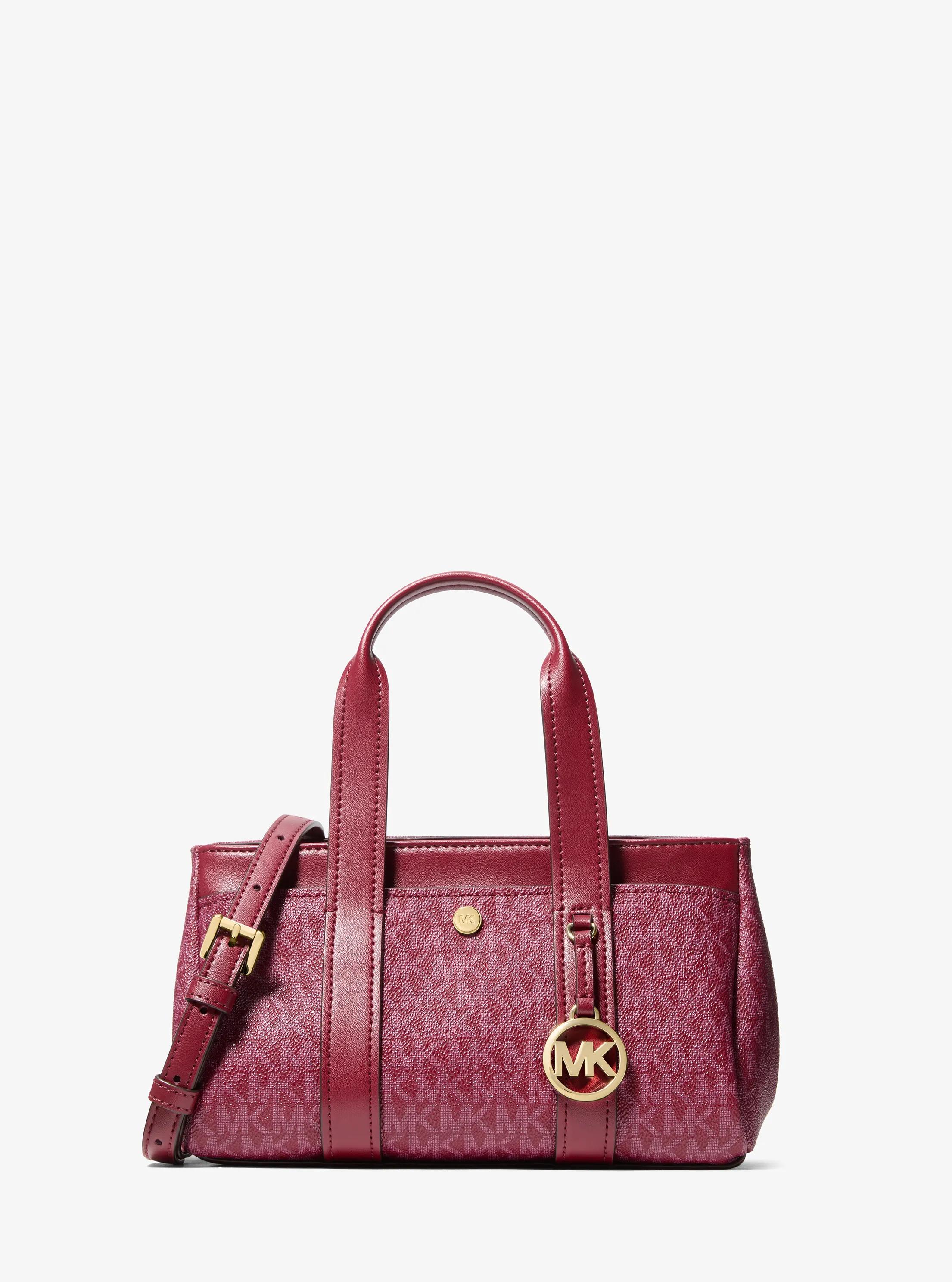 Foster Extra-Small Signature Logo Satchel  in DEEP RED | Michael Kors