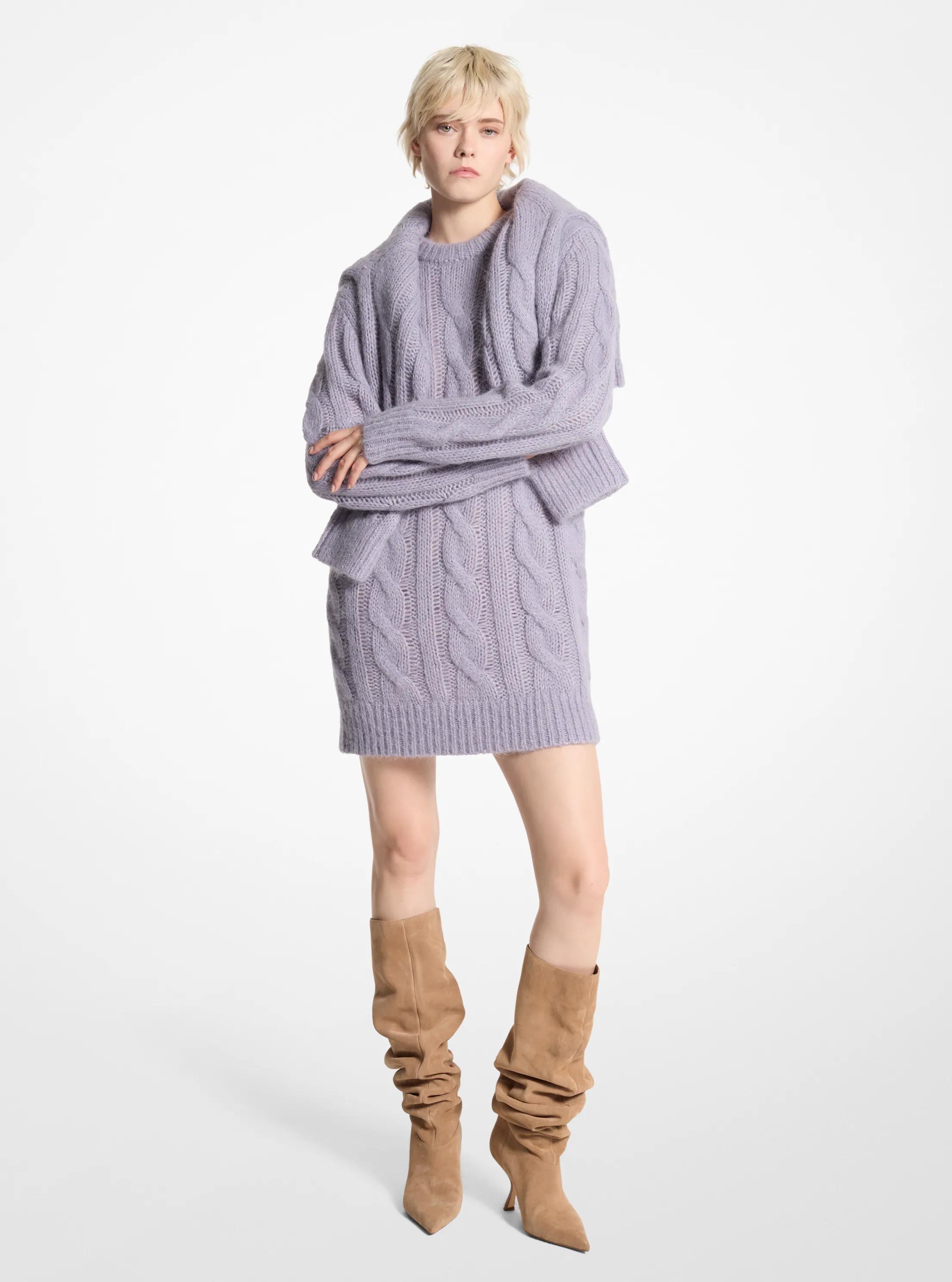 Vestido de mezcla de alpaca y punto trenzado