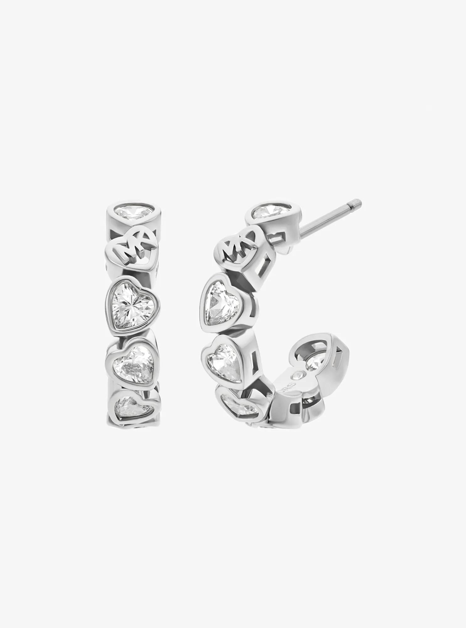 Cubic Zirconia Hearts Hoop Earrings 55$