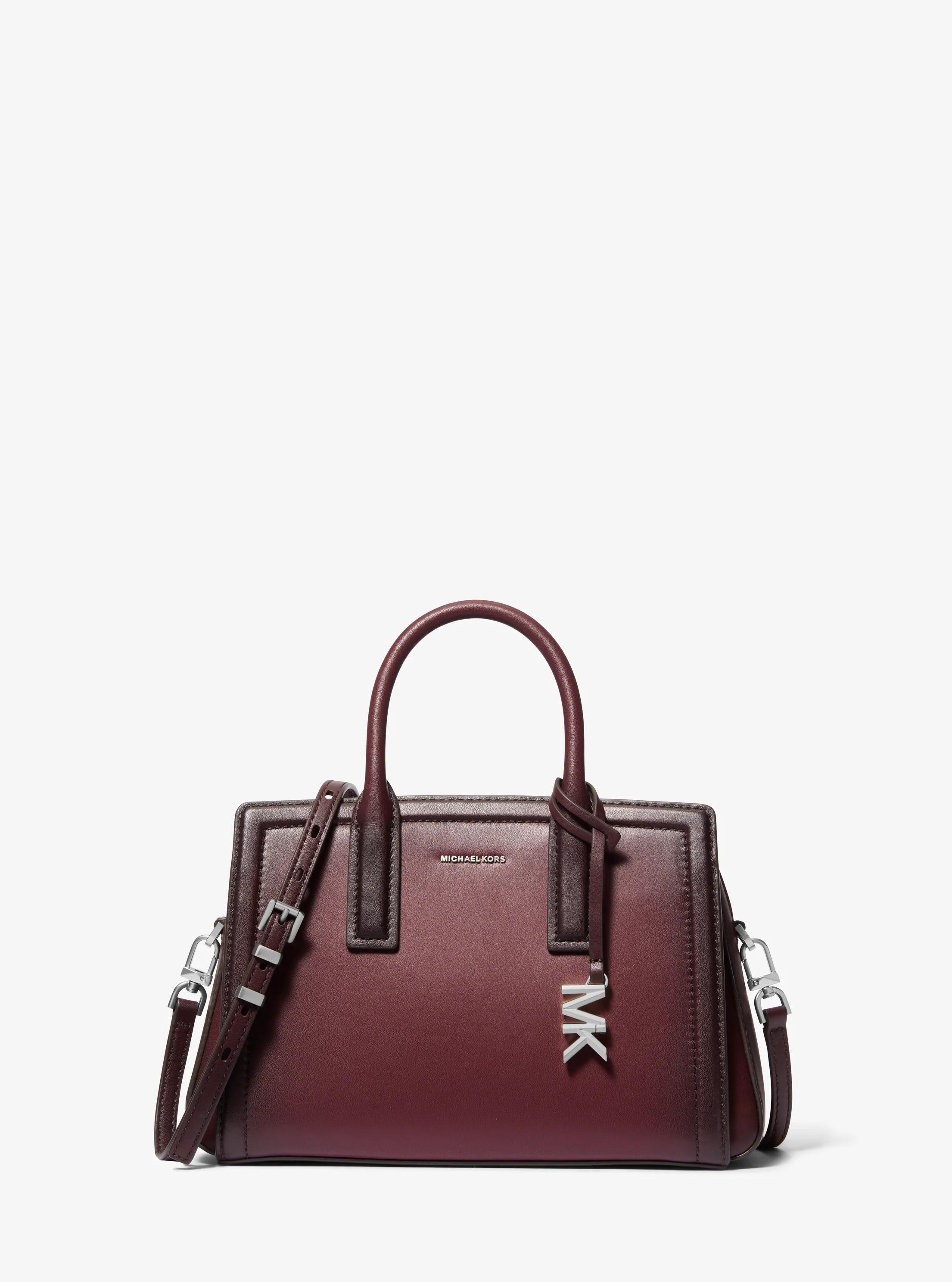 Laila Small Burnished Leather Satchel in OXBLOOD | Michael Kors