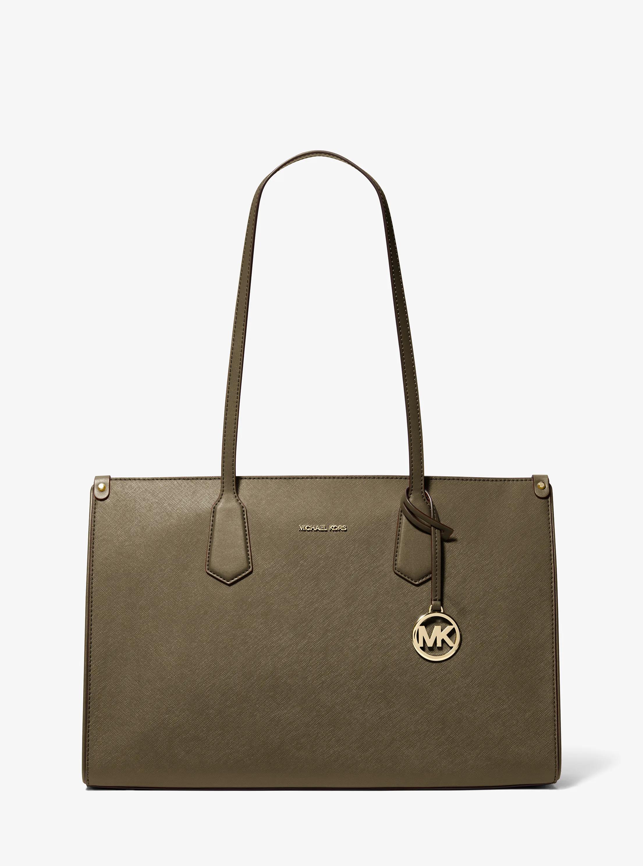 Maple Large Saffiano Leather Tote Bag in LODEN | Michael Kors