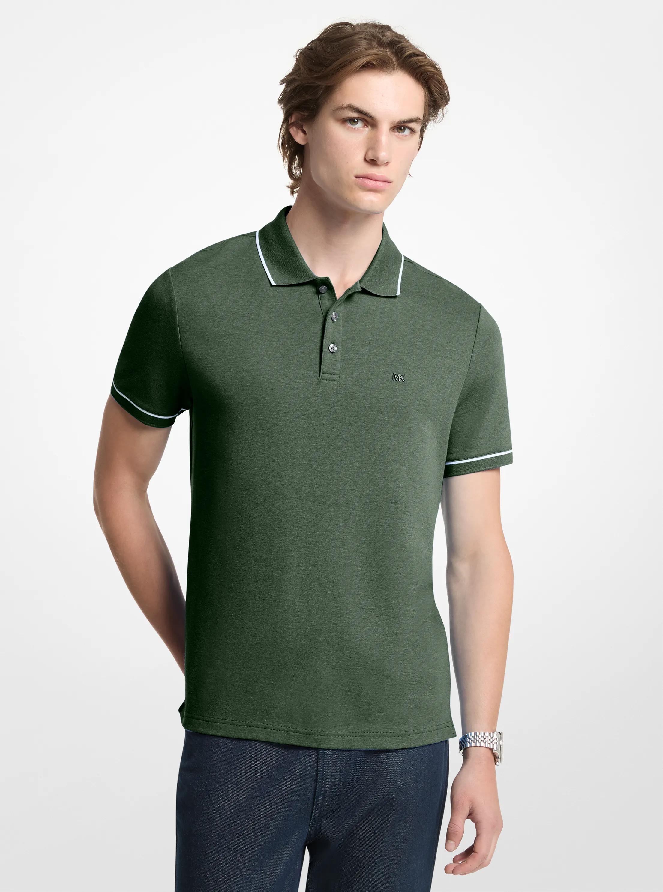 Michael Kors Gramercy Cotton Polo Shirt in Grey - size L by Michael Kors Mens