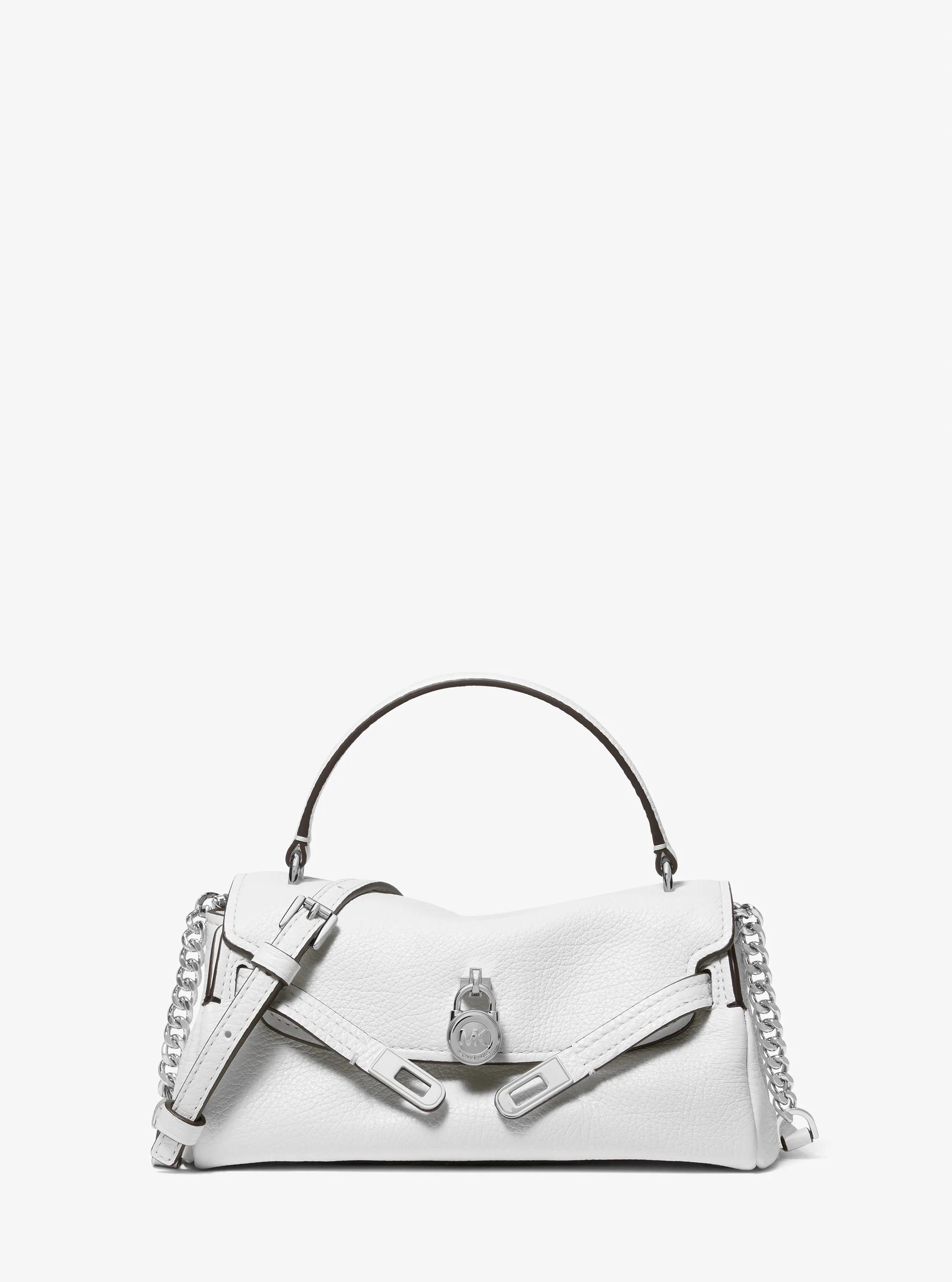 Hamilton Extra-Small Textured Leather Soft Crossbody Bag in OPTIC WHITE | Michael Kors