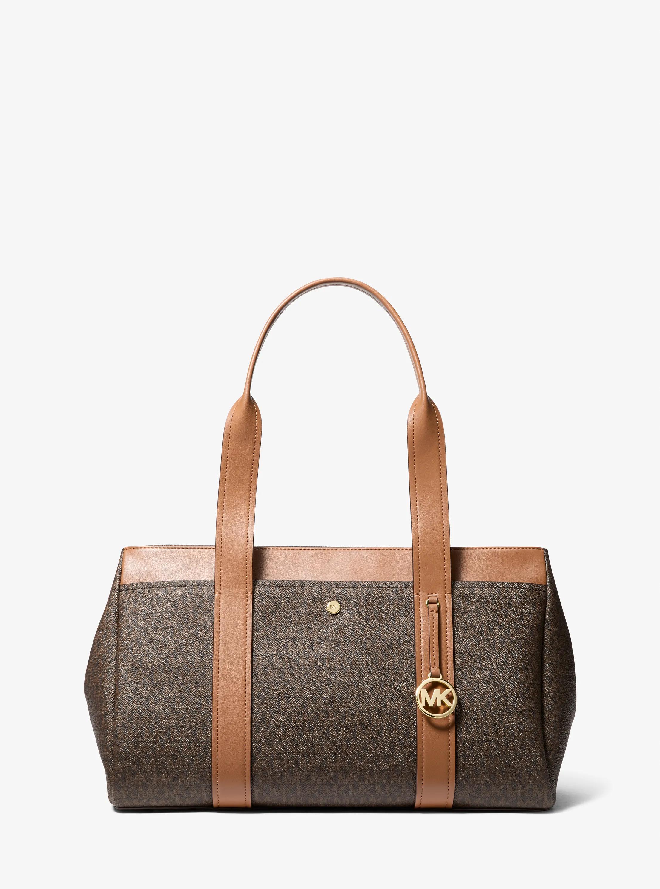 Foster Large Signature Logo Tote Bag in BRN/ACORN | Michael Kors