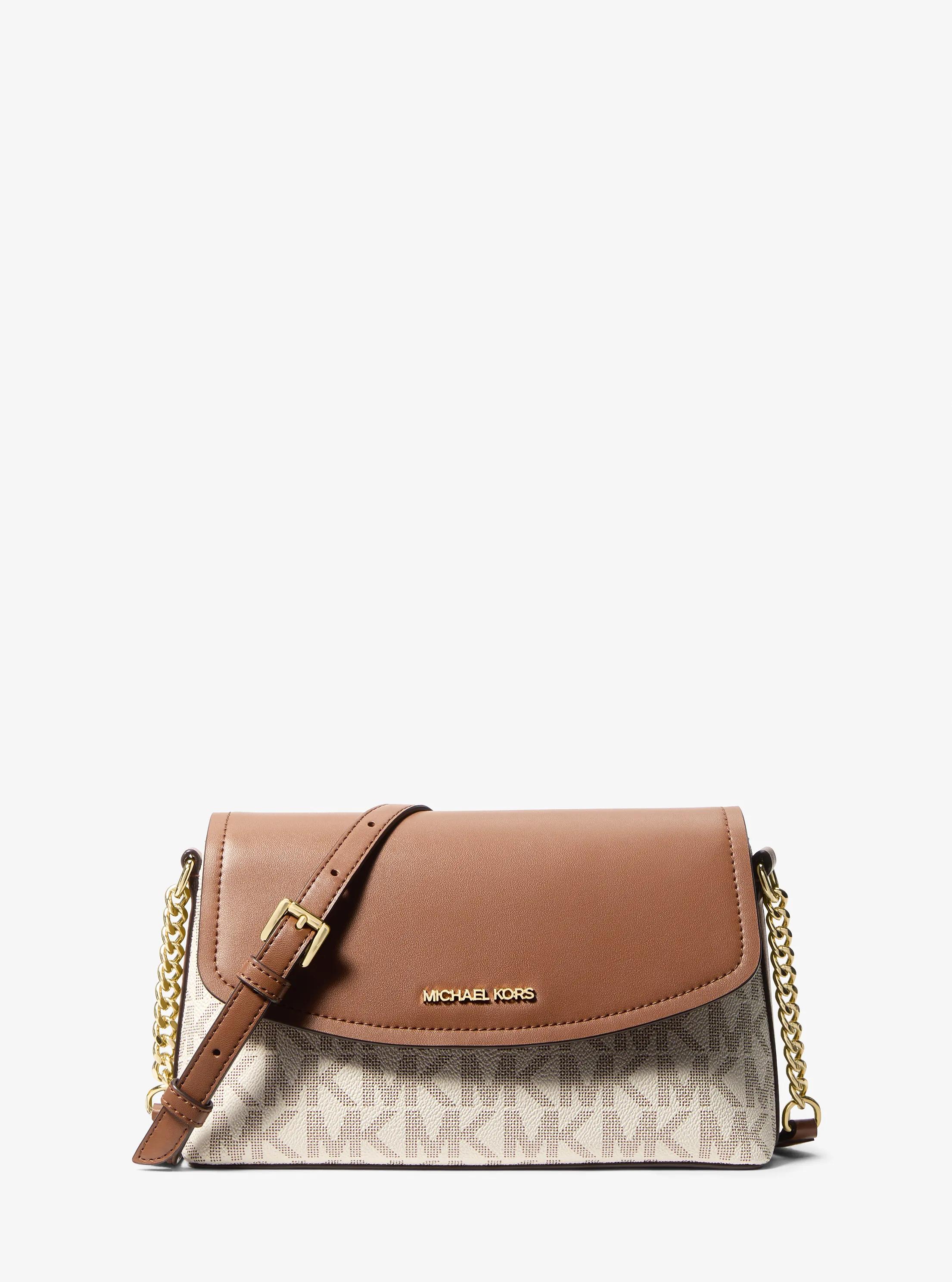 Ida Large Signature Logo Backpack in VANILLA/LUGGAGE | Michael Kors
