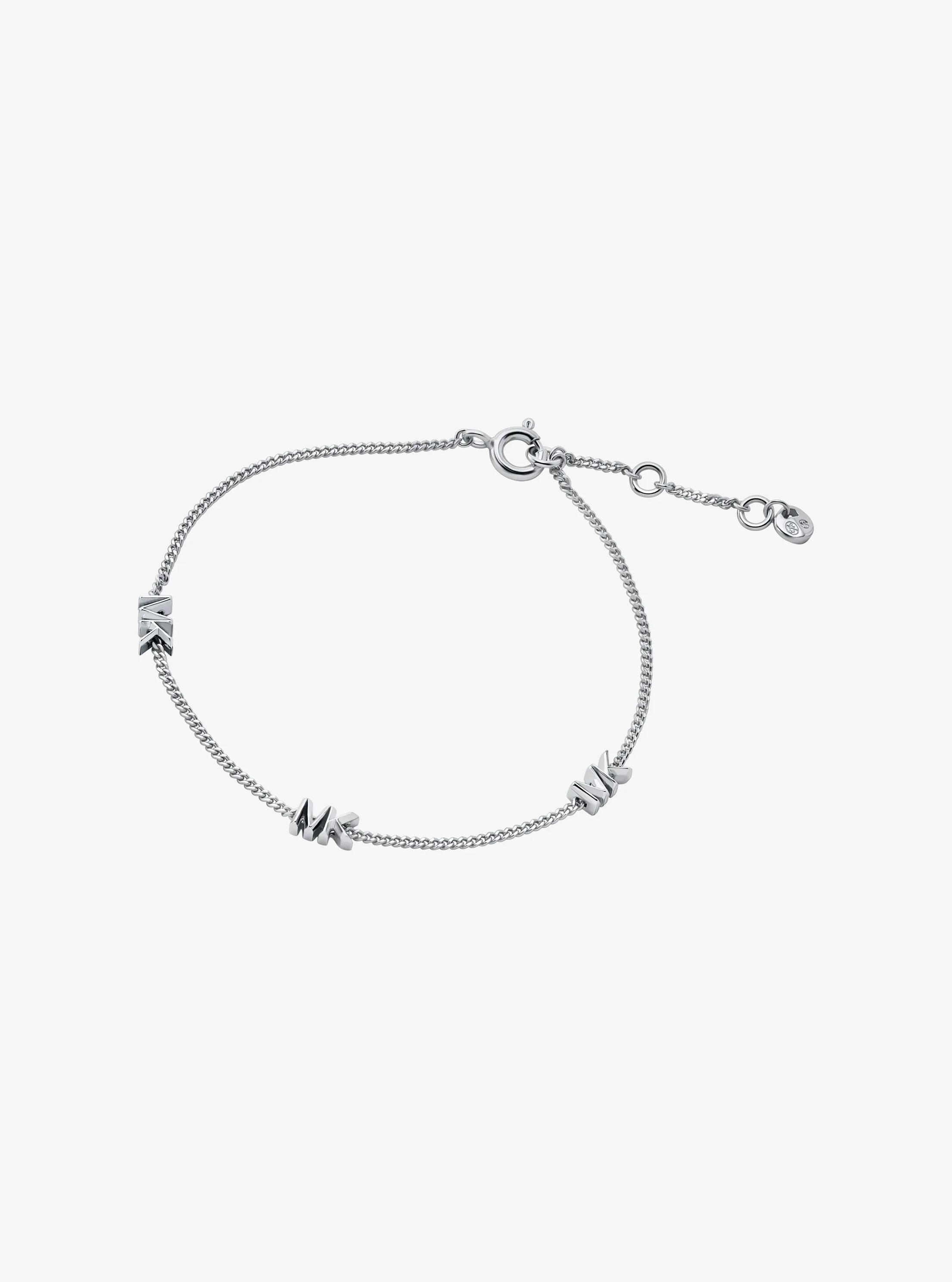 MK Bracelet à logo en argent sterling plaqué en métal précieux - Argent - Michael Kors