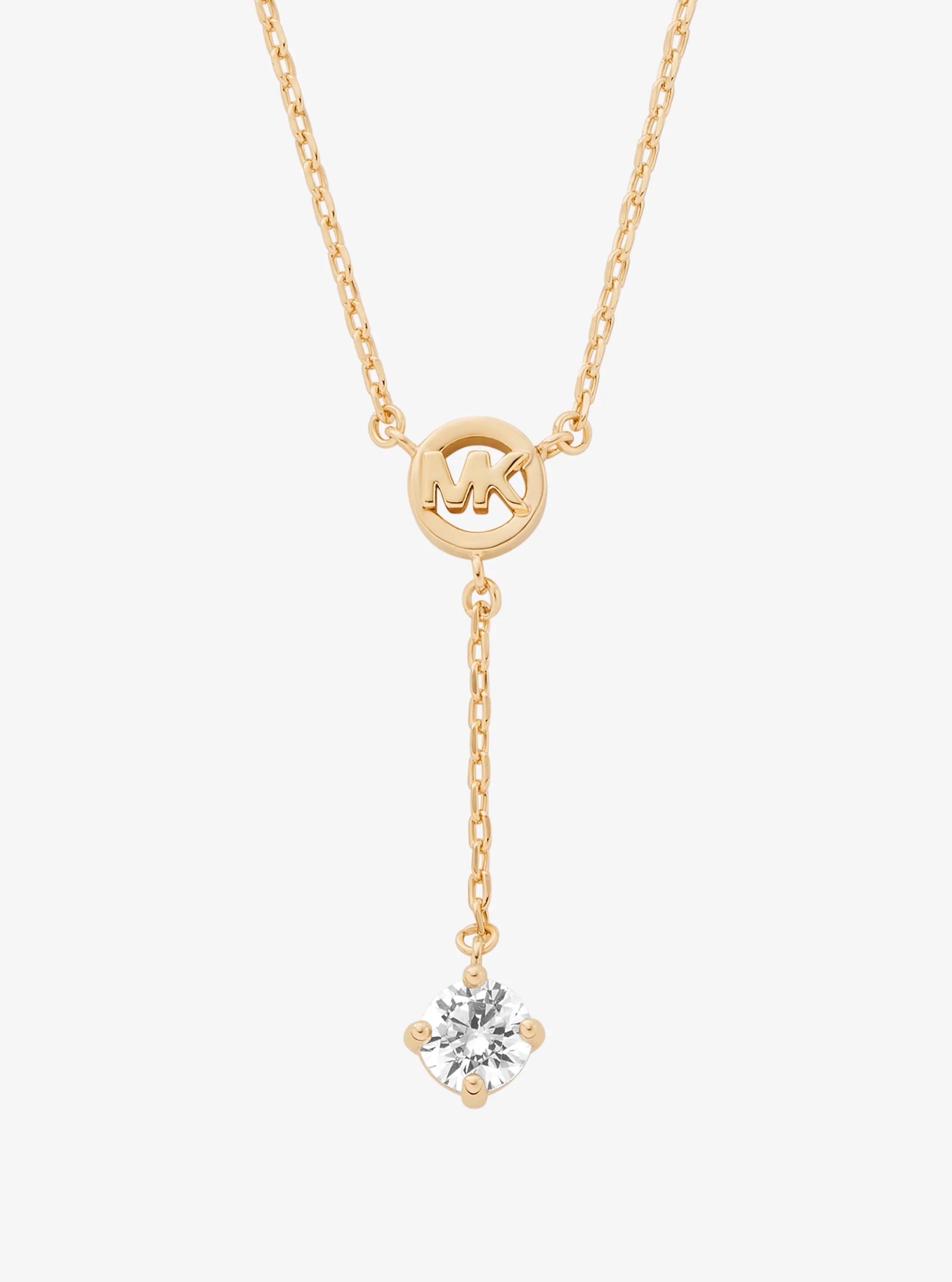Collier de zircone cubique avec breloque &agrave; logo in OR | Michael Kors