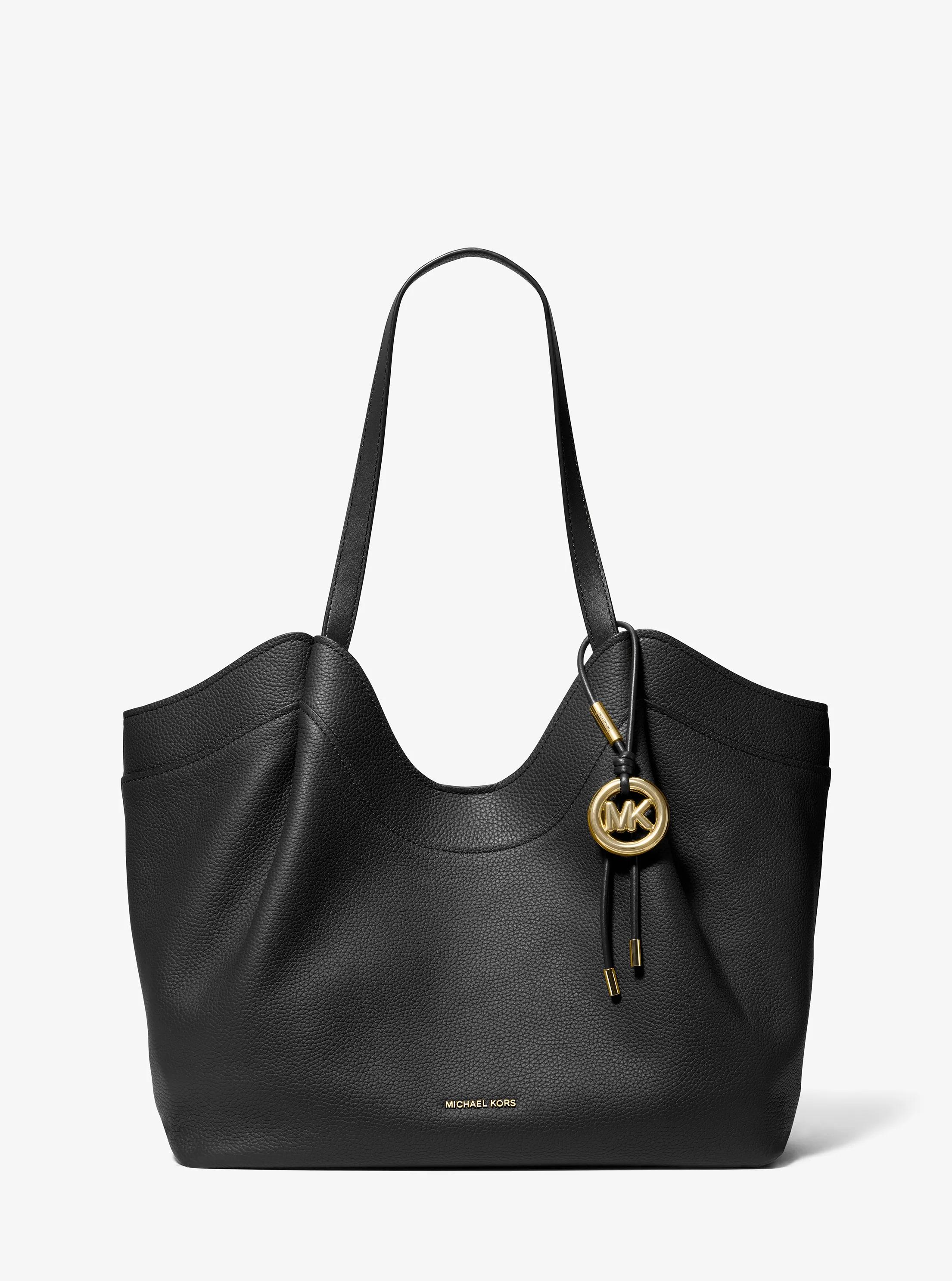 Nolita Large Pebbled Leather Tote Bag in BLACK | Michael Kors