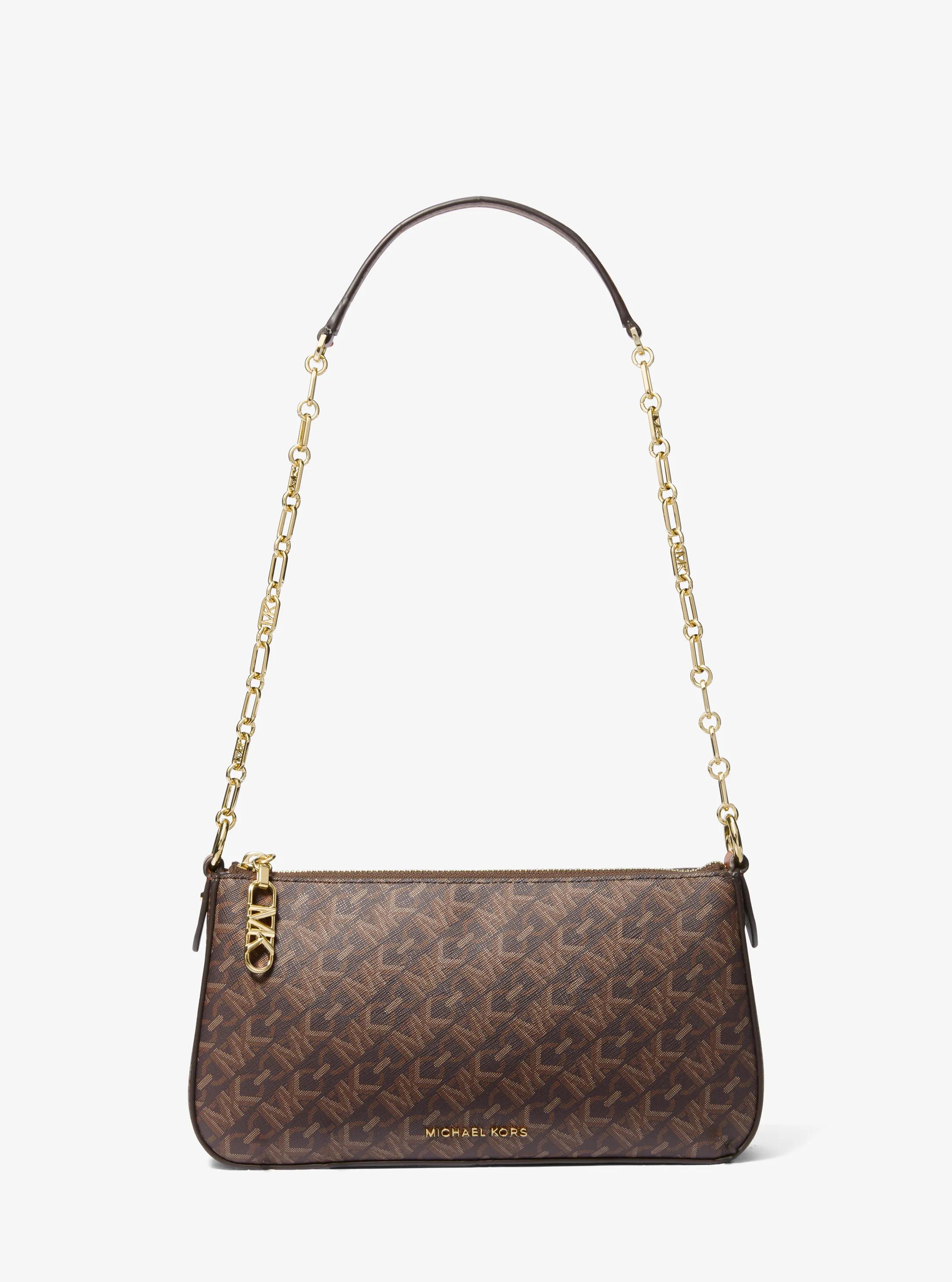 Empire Medium Chain-Link Pochette in BROWN/LUGGAGE | Michael Kors