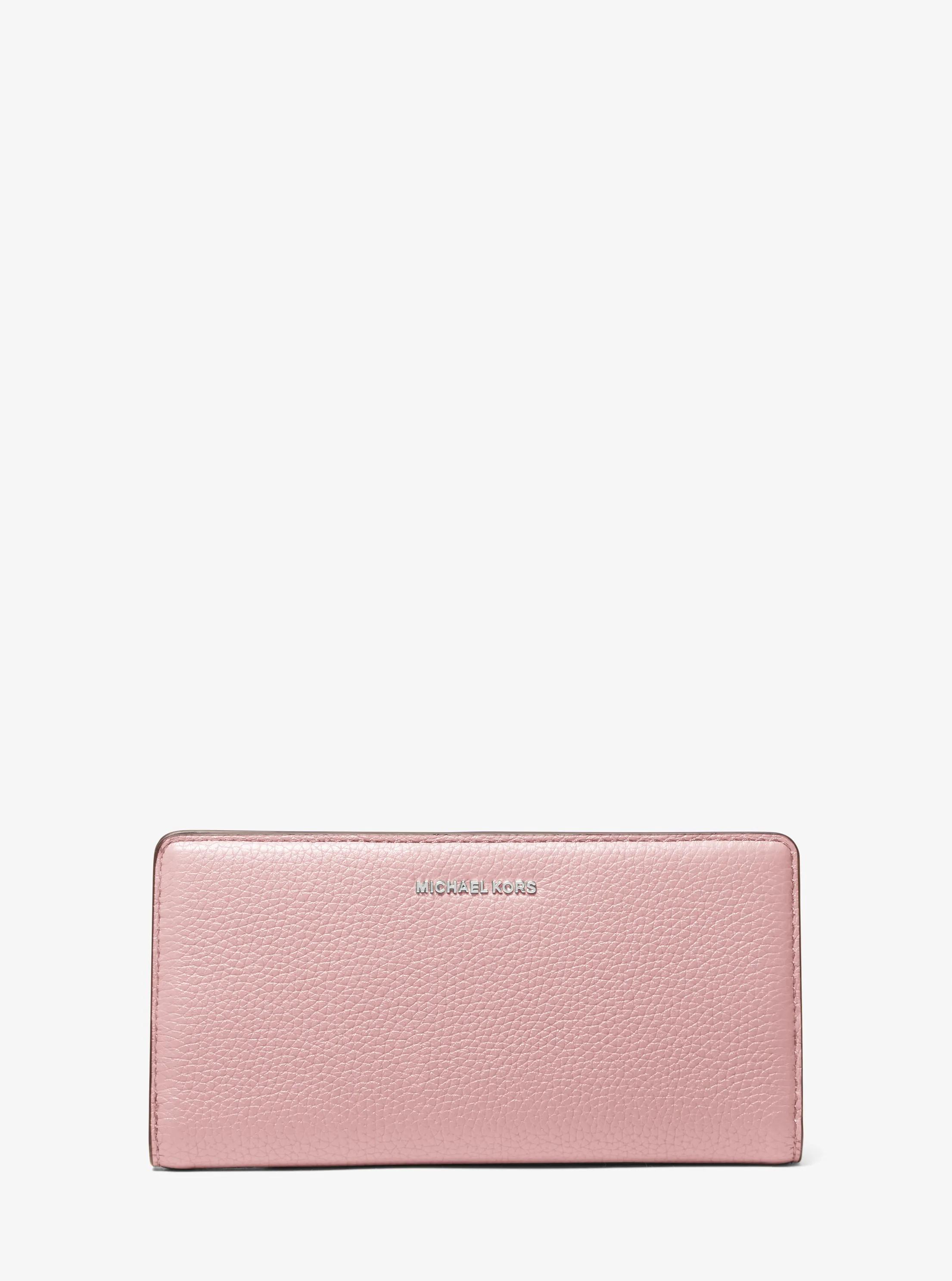 Bryant Large Pebbled Leather Snap-Front Wallet in SMOKEY ROSE | Michael Kors