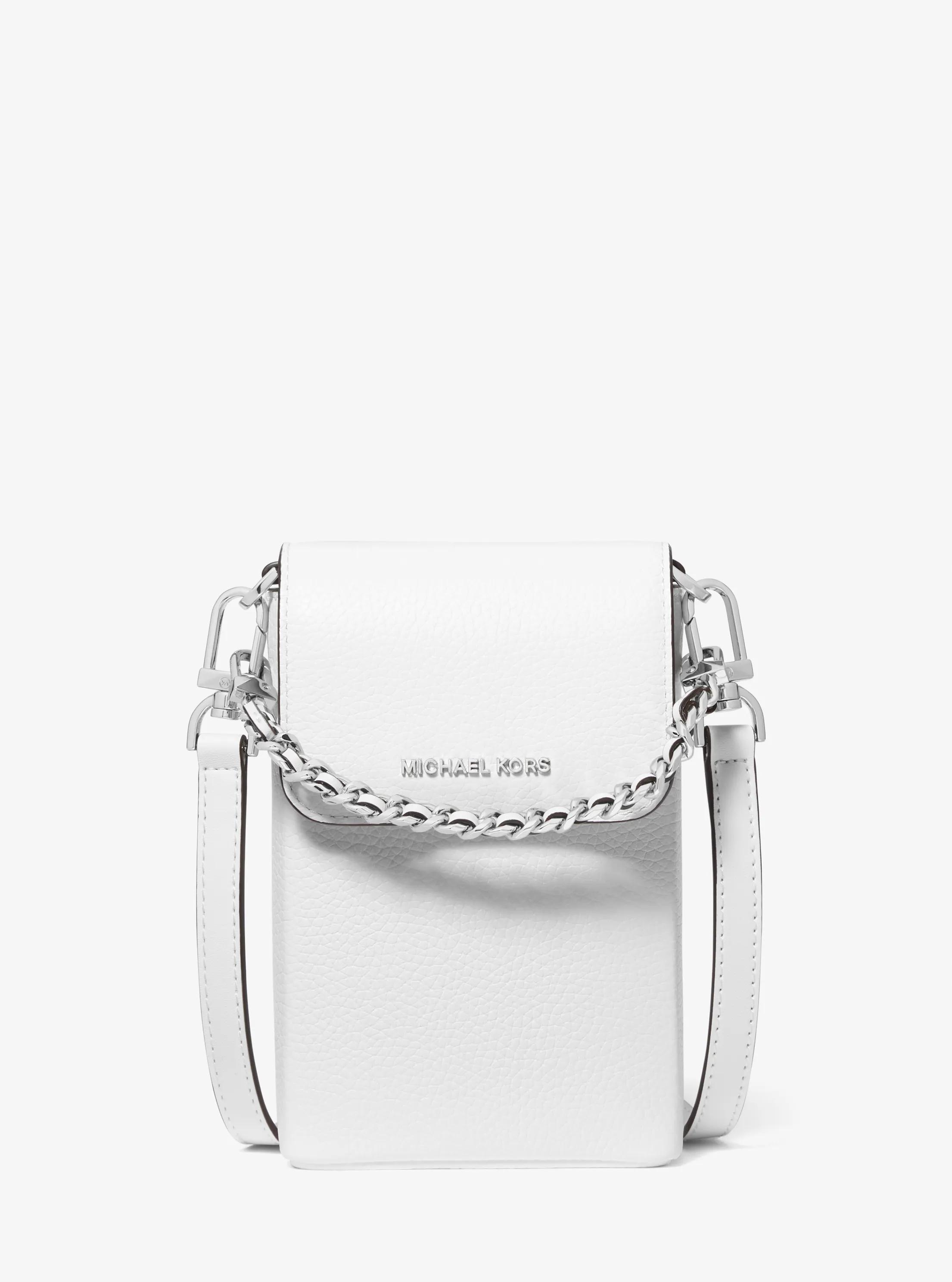 Jet Set Small Pebbled Leather Chain-Link Smartphone Crossbody Bag