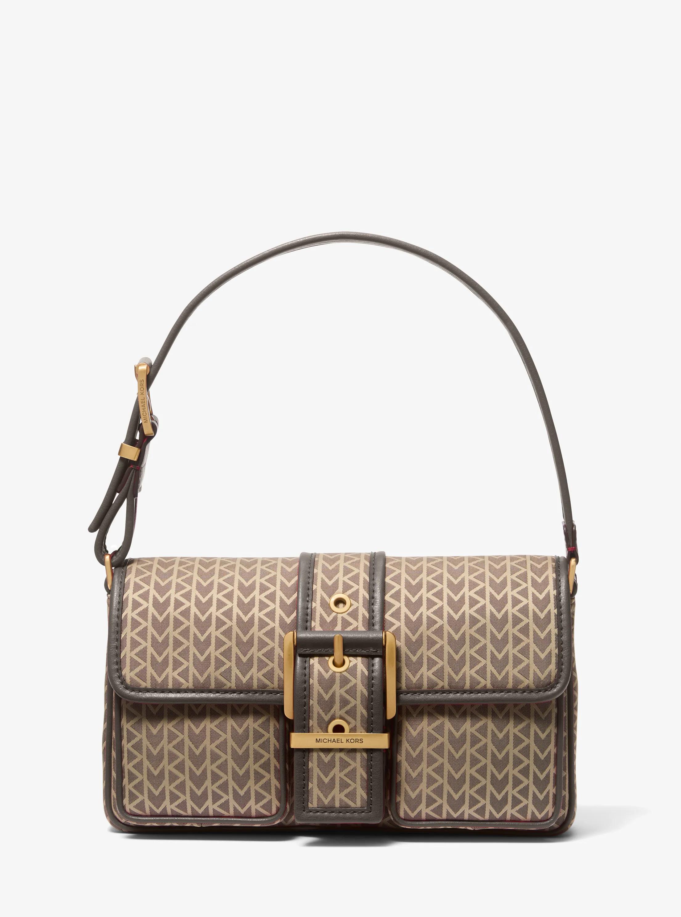 Sac port&eacute; &eacute;paule Colby de taille moyenne en jacquard &agrave; logo MK2000