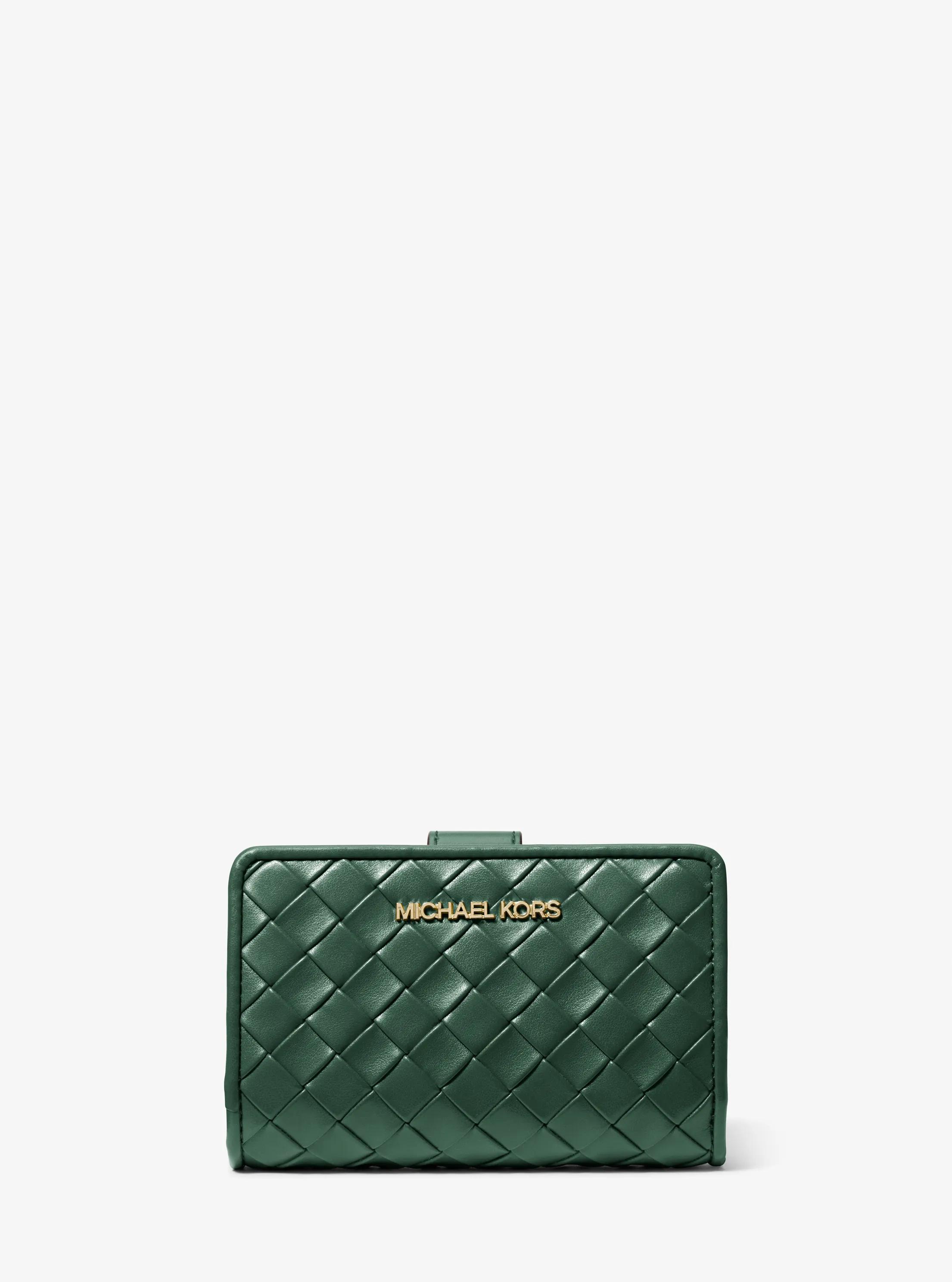 Jet Set Medium Woven Wallet in MOSS | Michael Kors