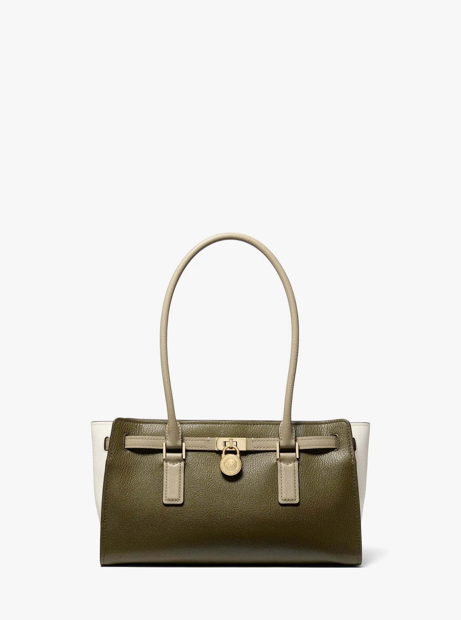 MK Hamilton Moderne Small Color-Blocked Leather Satchel - Brown - Michael Kors