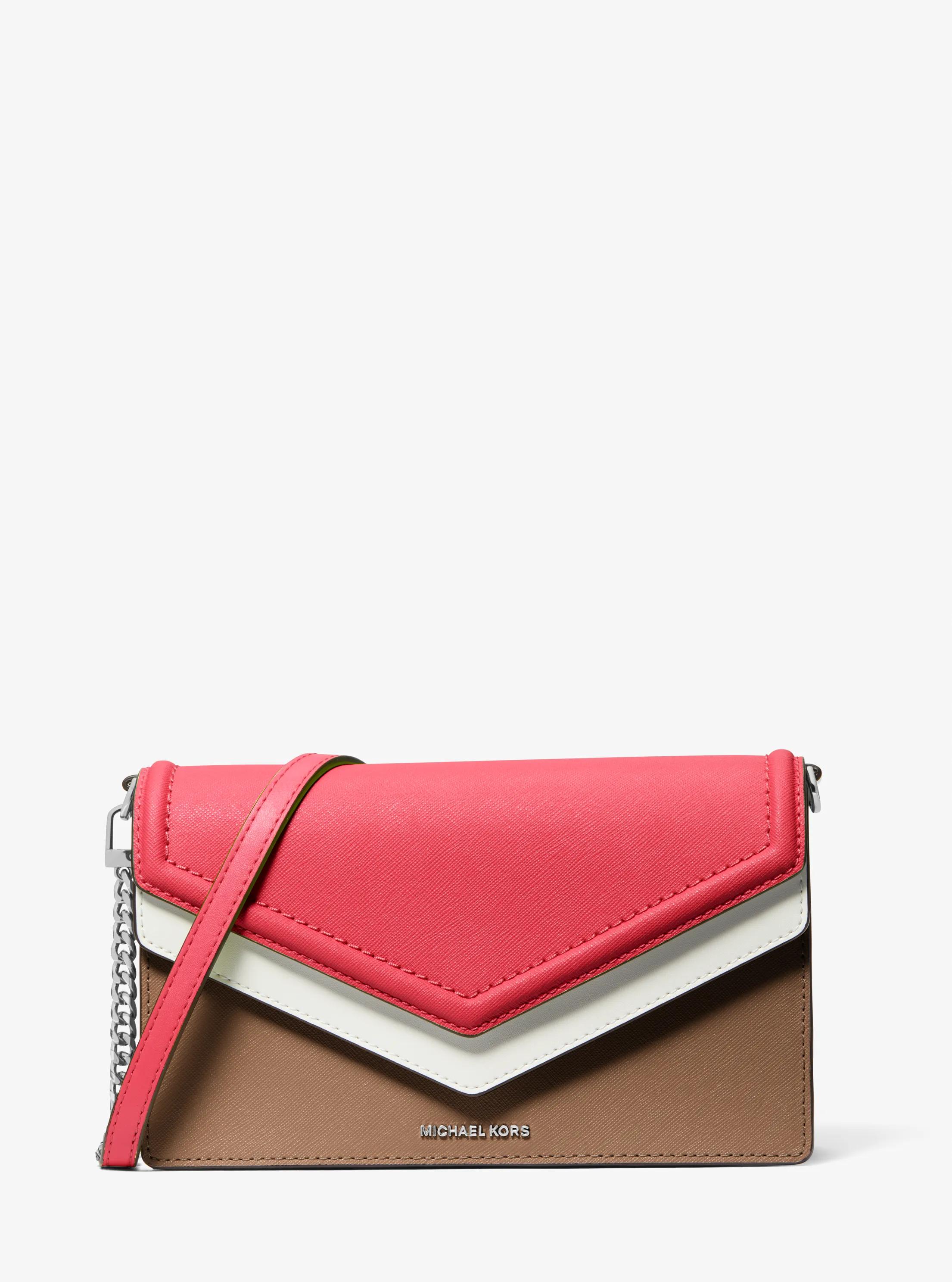 Jet Set Large Color-Block Saffiano Leather Envelope Crossbody Bag