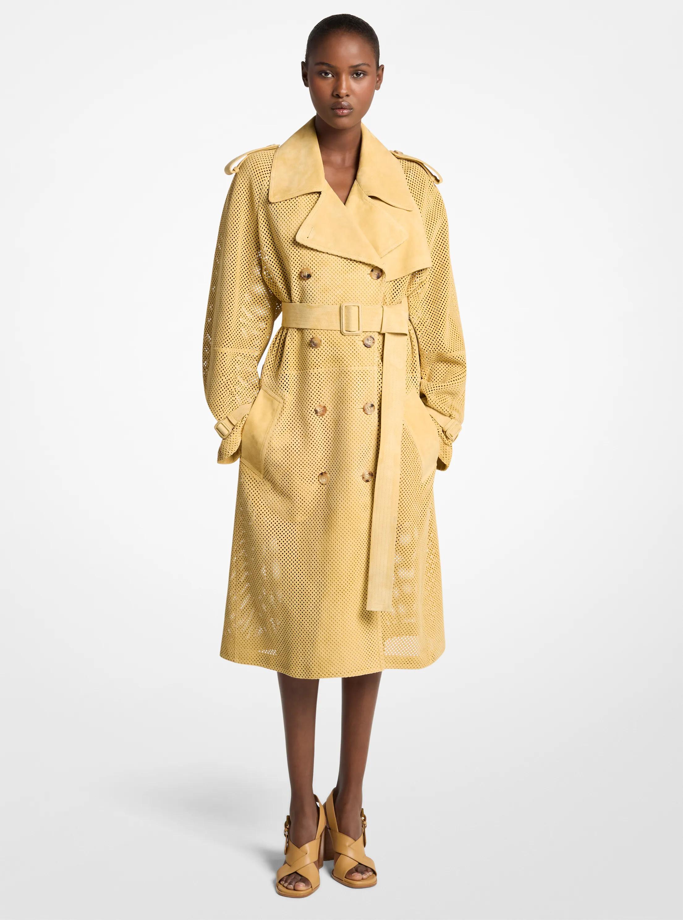 Gabardina de gamuza perforada in DORADO TOSTADO | Michael Kors