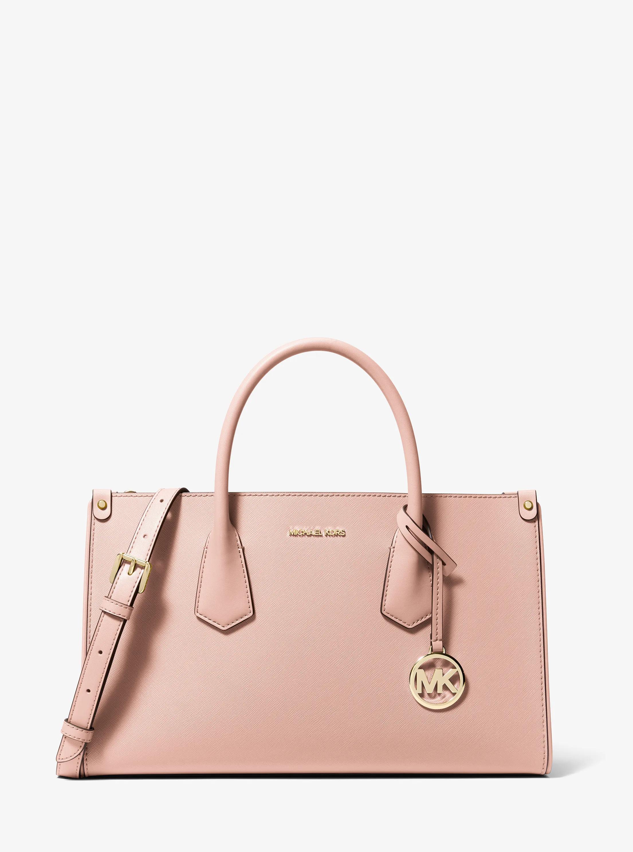 Maple Large Pebbled Leather Satchel in SOFT PINK | Michael Kors