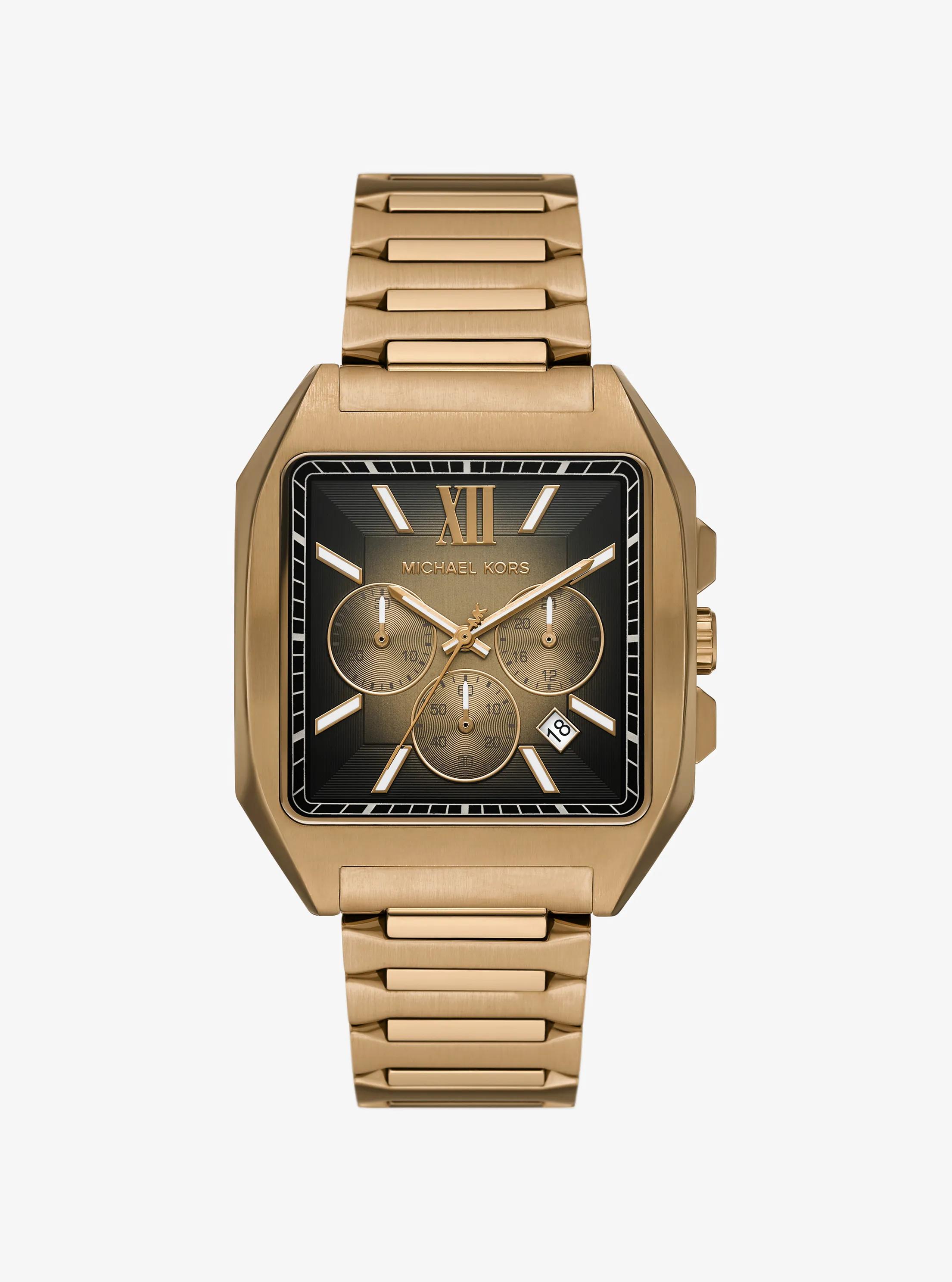 MK Montre sport Hayes surdimensionnée beige brossé - Or - Michael Kors