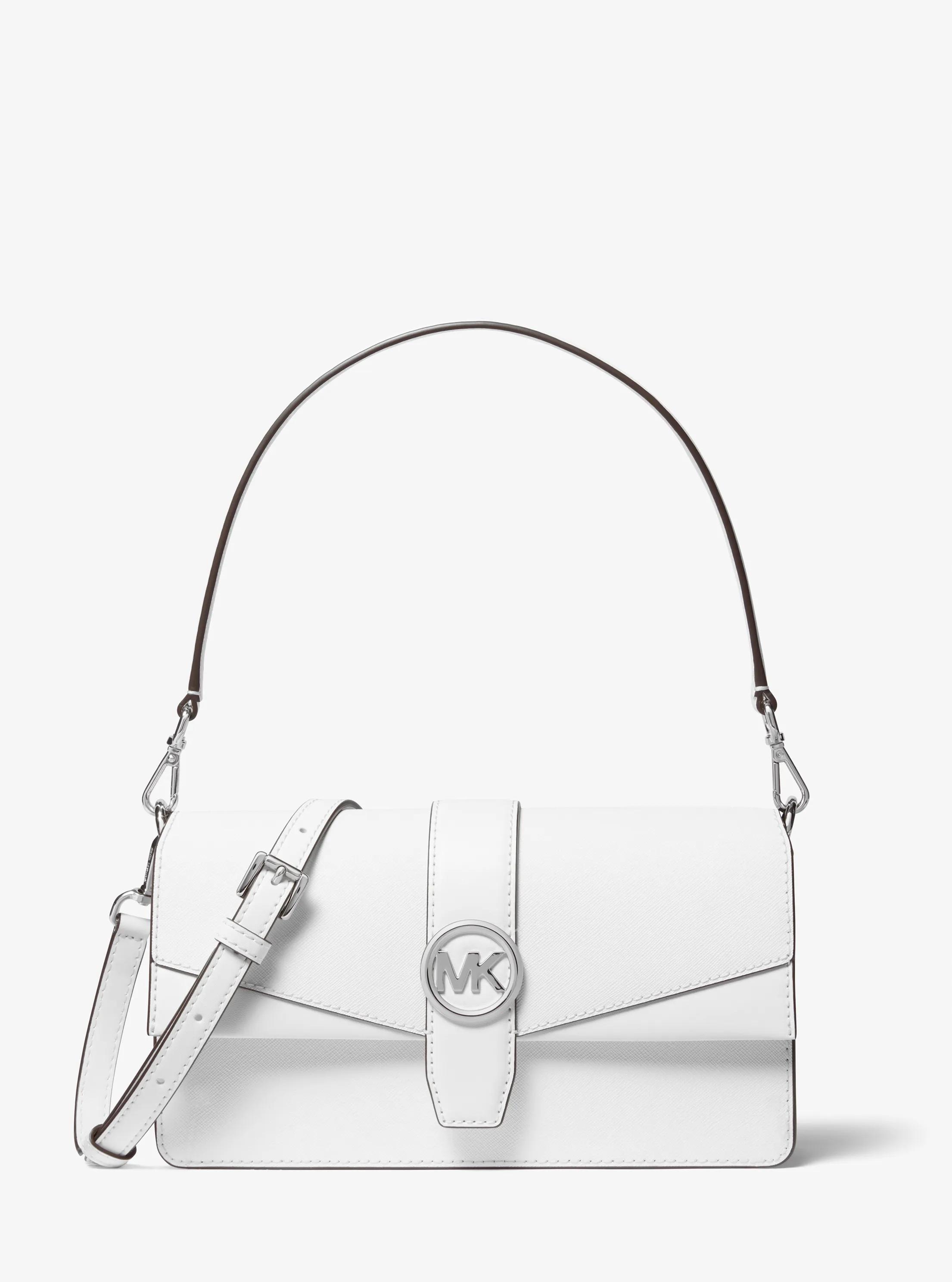 Bolso de hombro Greenwich mediano convertible de piel saffiano in BLANCO INTENSO | Michael Kors