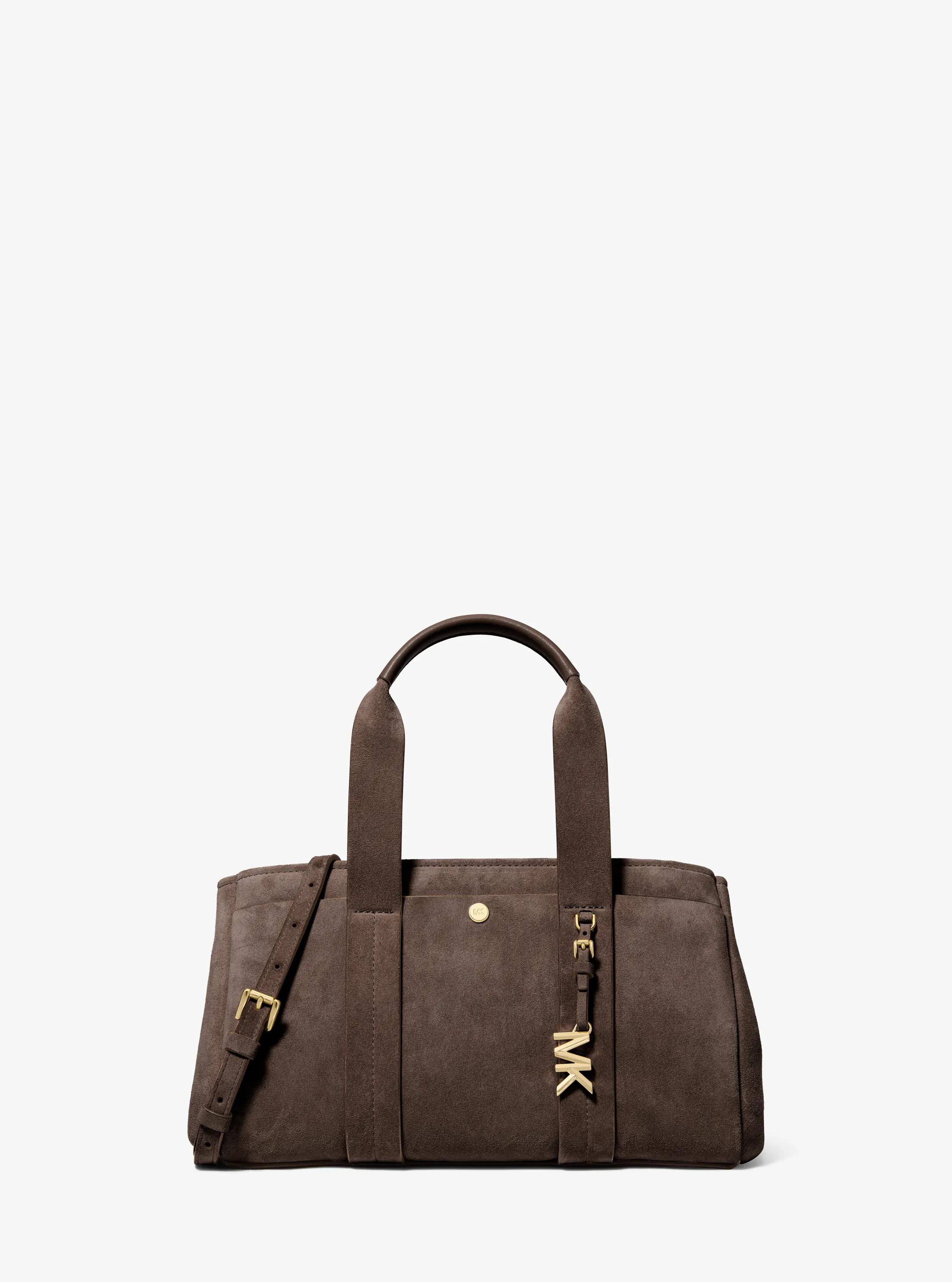 Petite sacoche Romee en su&egrave;de in CHOCOLAT | Michael Kors