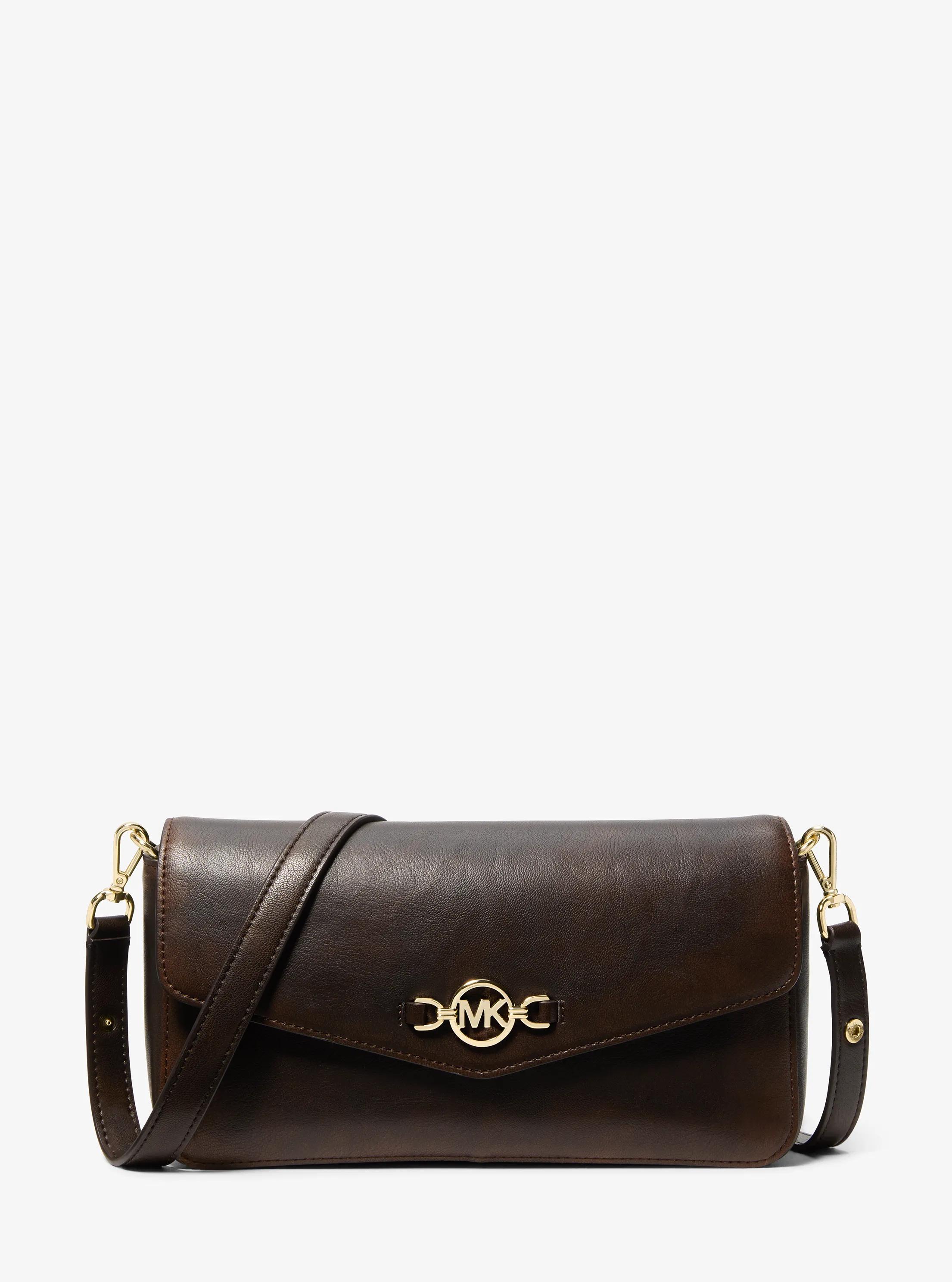 Kacey Medium Burnished Shoulder Bag in CHOCOLATE | Michael Kors