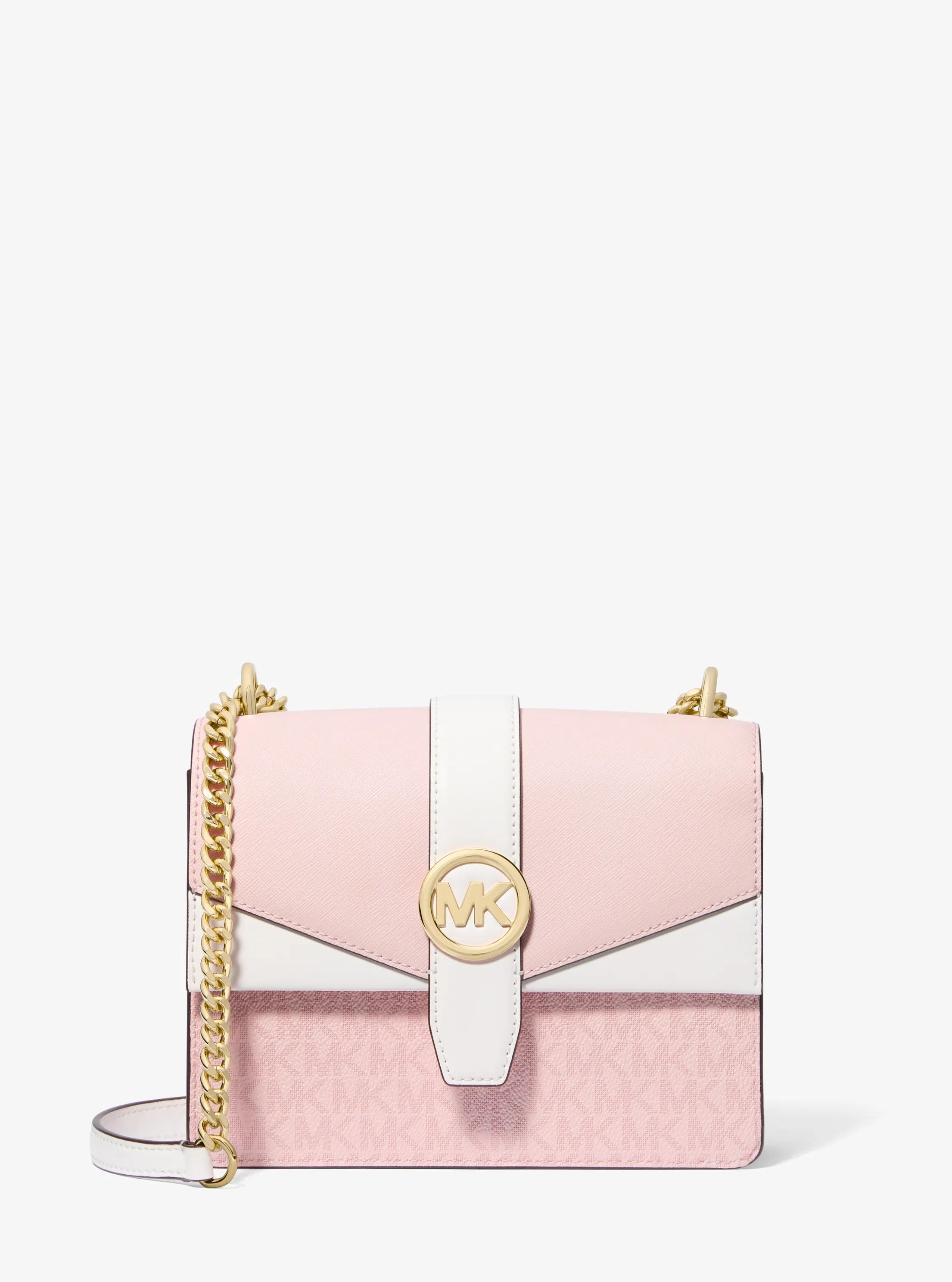 Petit sac &agrave; bandouli&egrave;re Greenwich &agrave; logo Signature et &agrave; blocs de couleurs in ROSE POUDR&Eacute; MULTI | Michael Kors