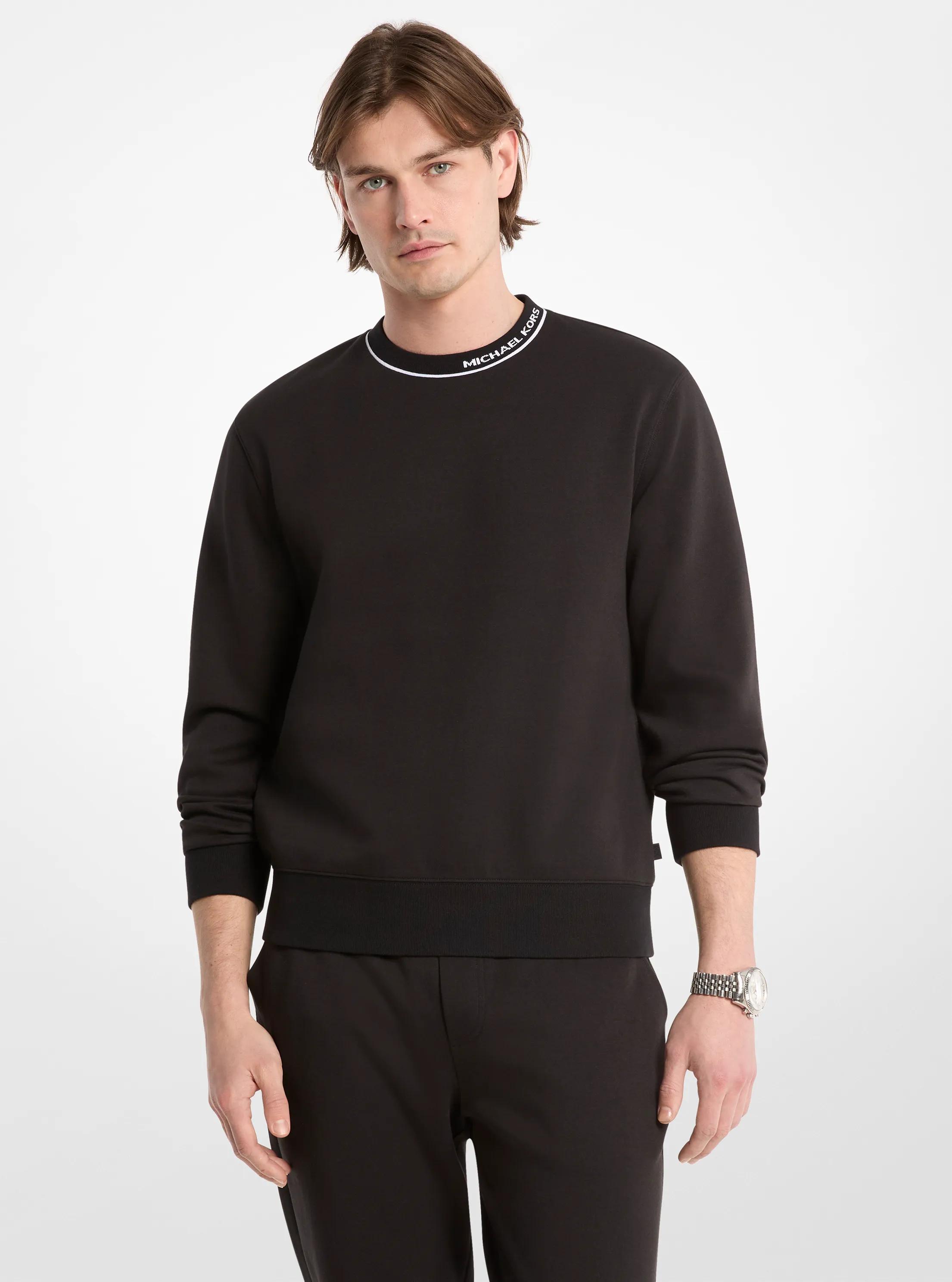 Michael Kors Mens Mk Pullover Aus Baumwollmischung Mit Logo-Besatz - Schwarz - Michael Kors