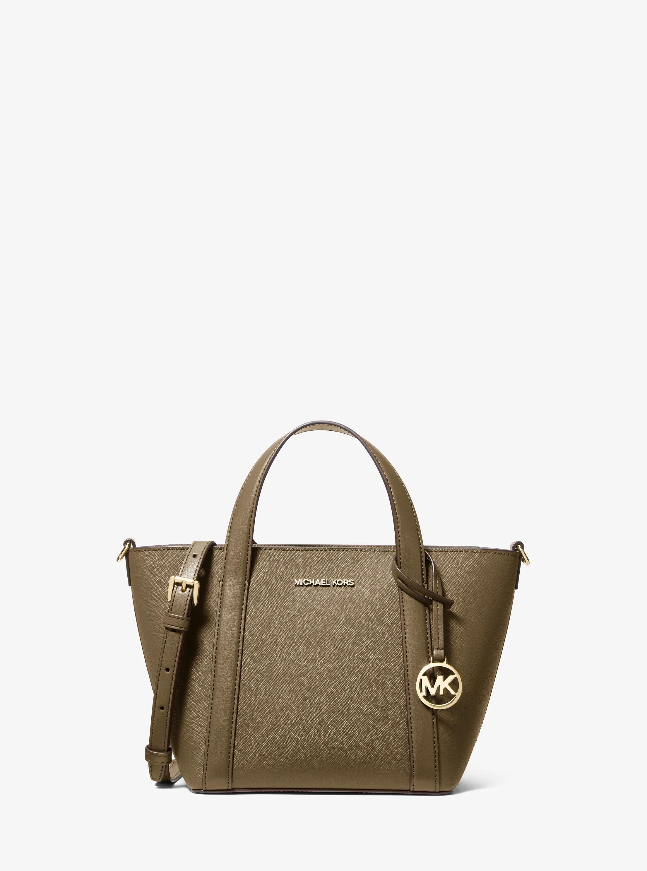 Pratt Small Saffiano Leather Tote Bag  in LODEN | Michael Kors