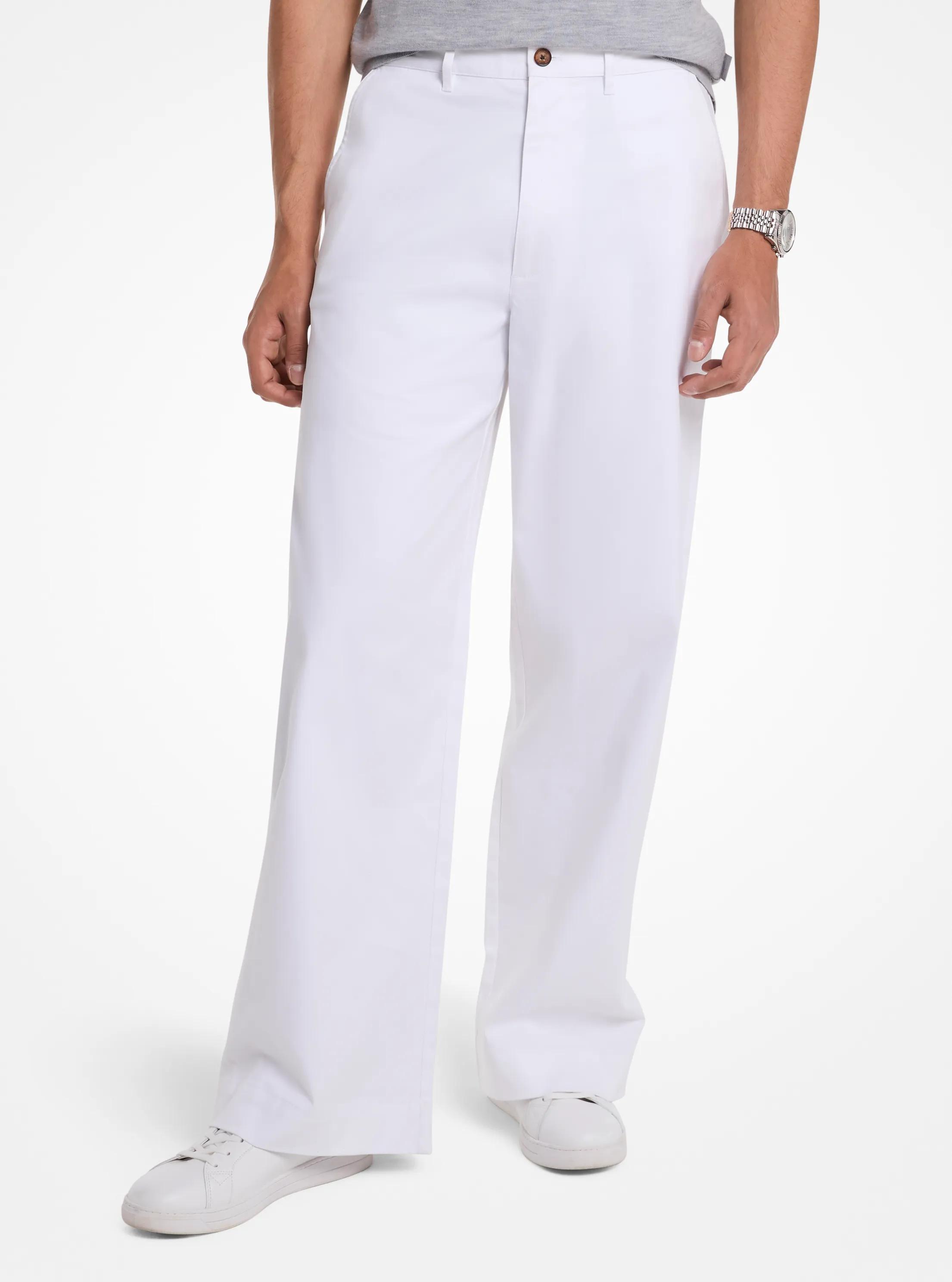 Pantal&oacute;n de algod&oacute;n el&aacute;stico de pierna ancha