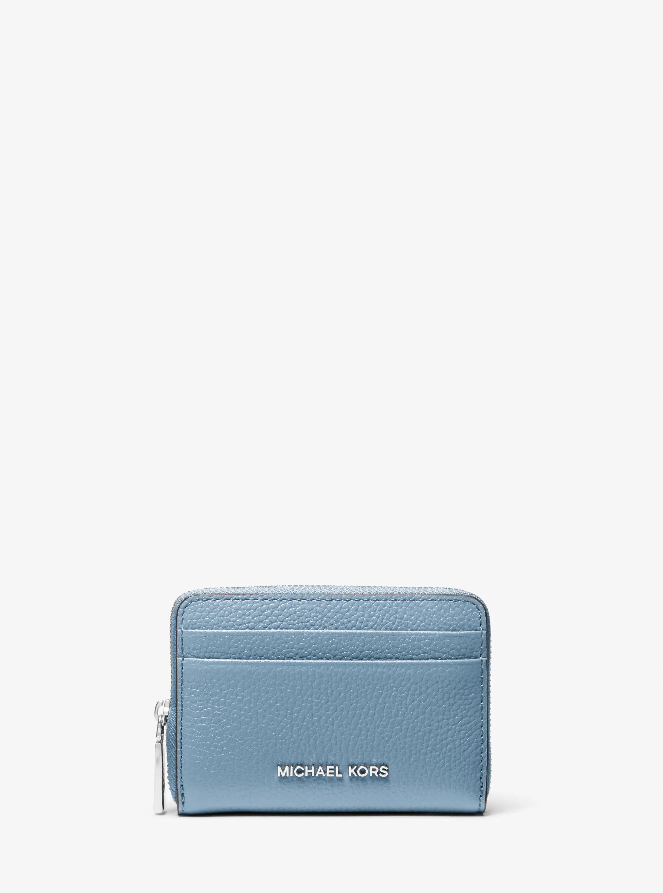Tarjetero Jet Set peque&ntilde;o de piel granulada con cremallera circundante in CHAMBRAY | Michael Kors
