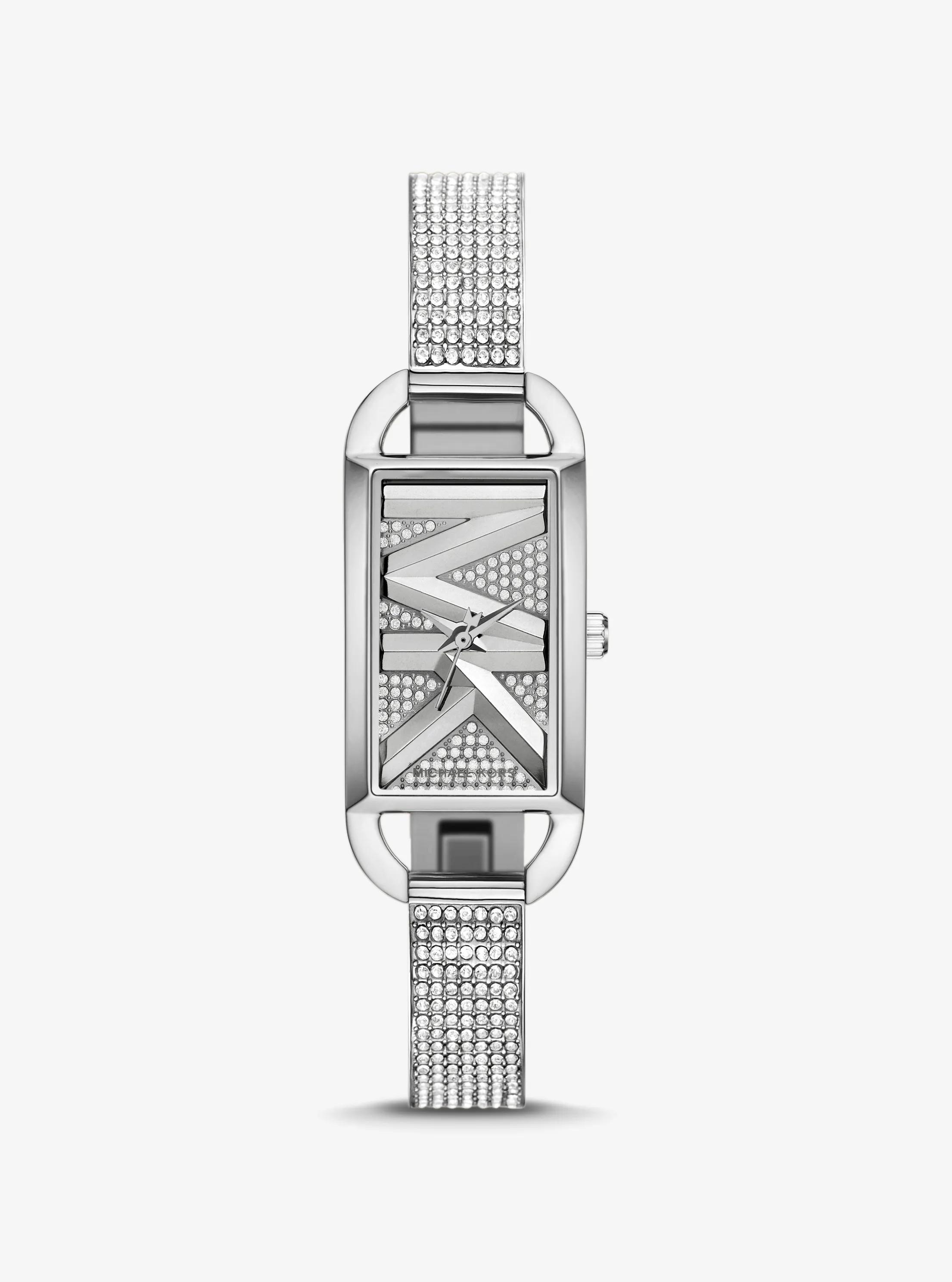 Reloj Empire mini en tono plateado con incrustaciones y pulsera r&iacute;gida in PLATEADO | Michael Kors