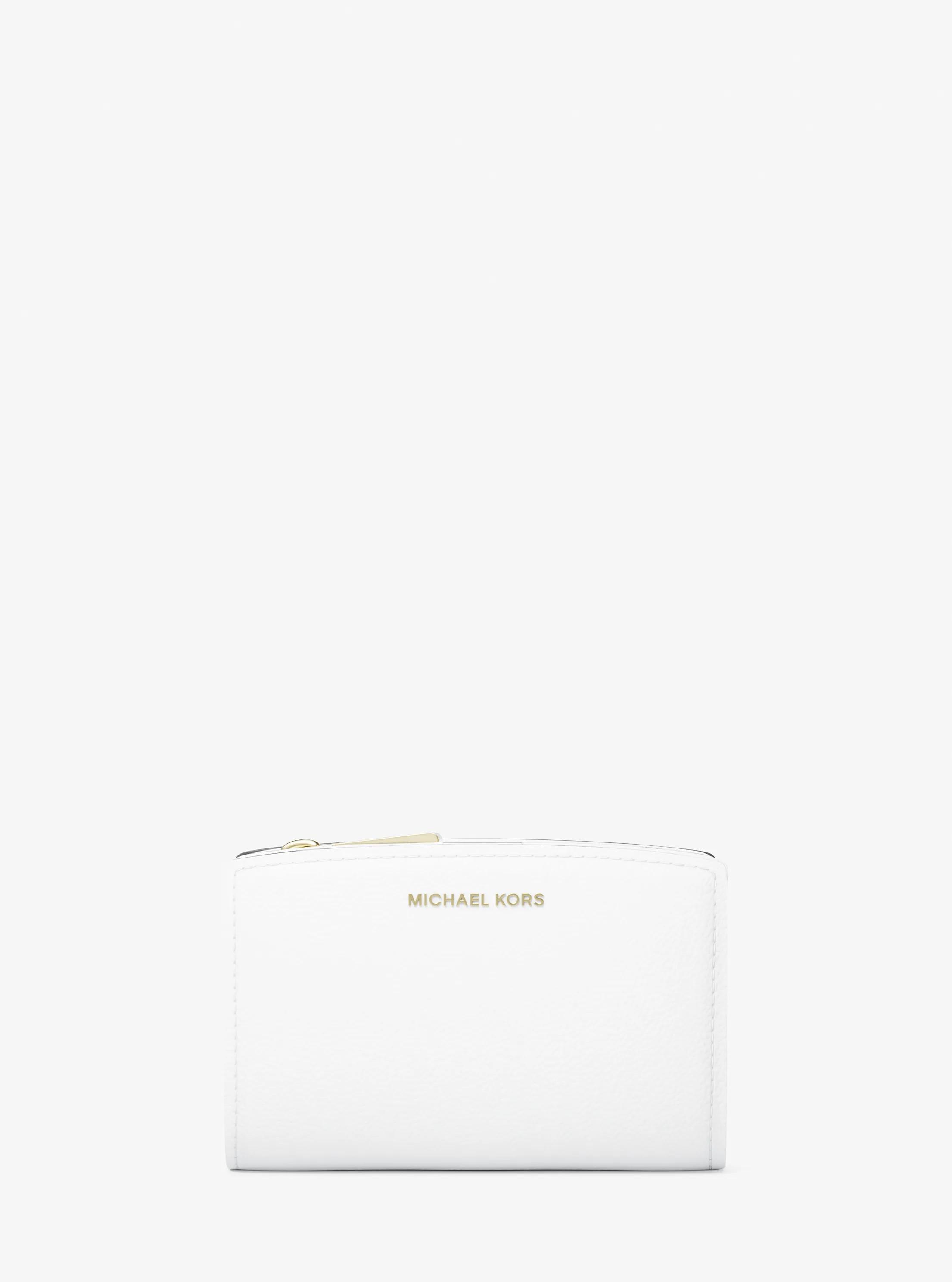 MK Portefeuille Bryant de taille moyenne en cuir grainé - Blanc - Michael Kors