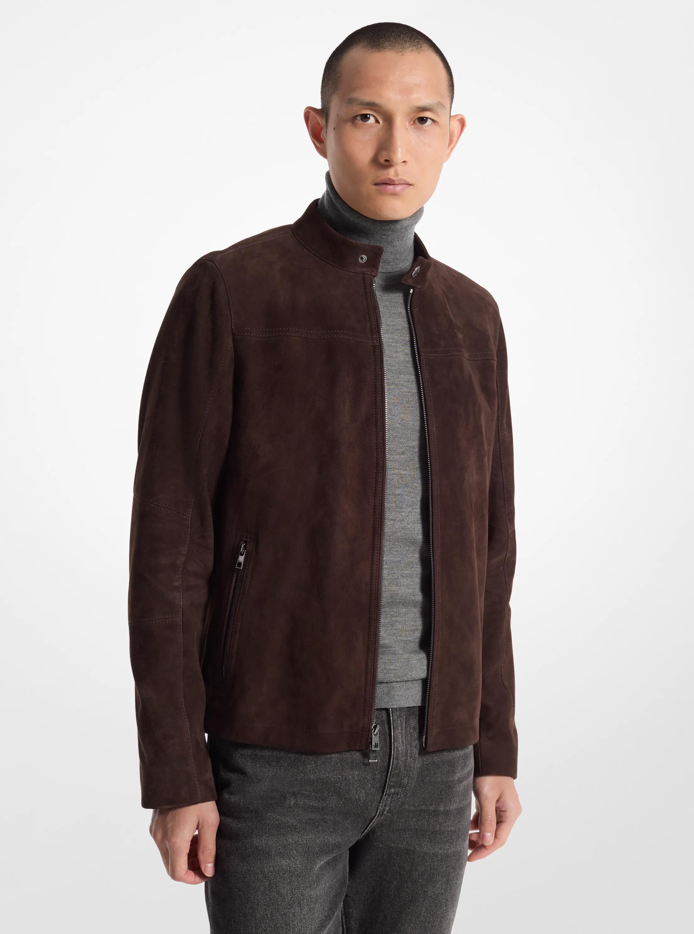 MK Veste de motard en daim - Marron - Michael Kors