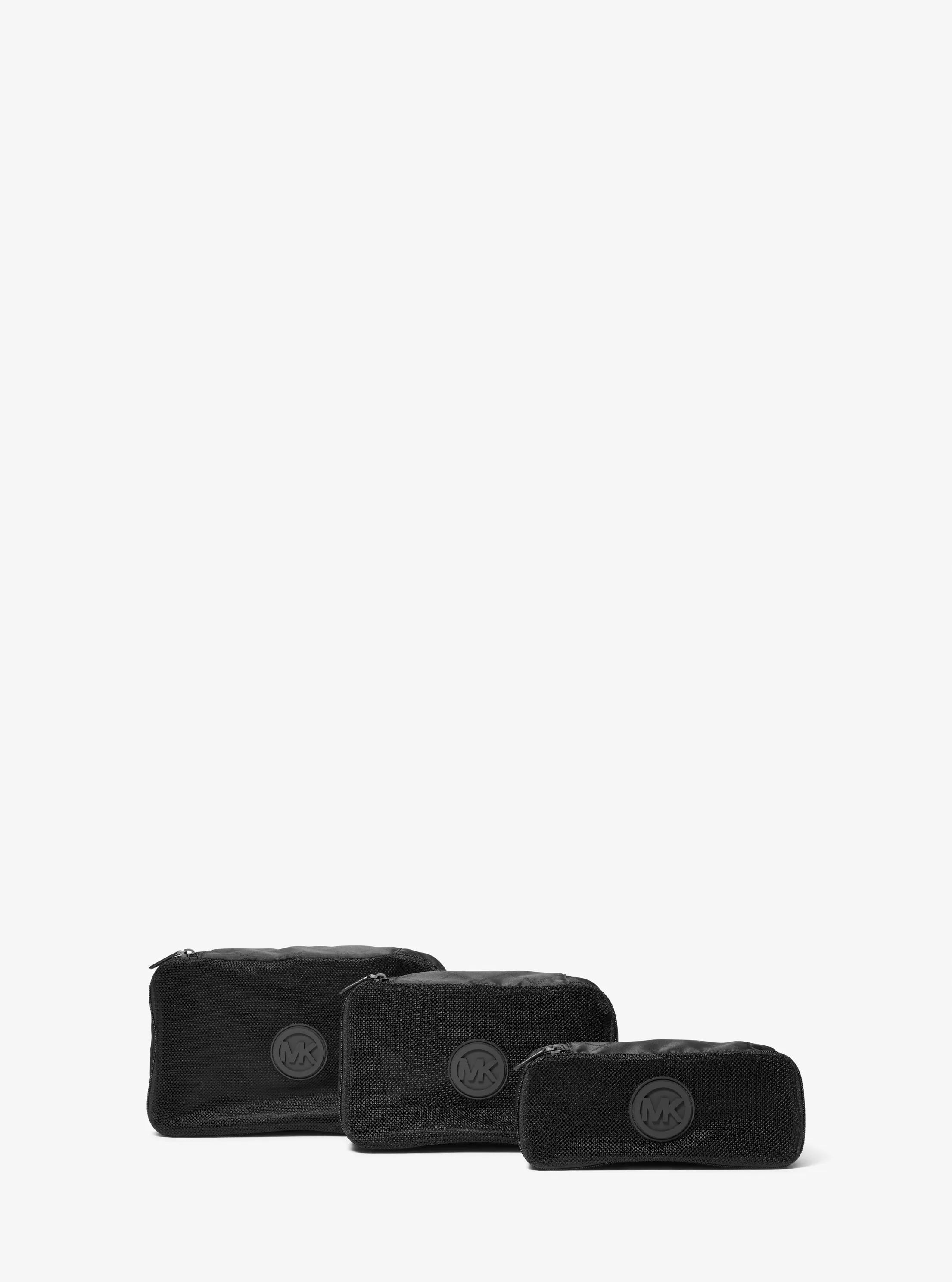 3-in-1 Woven Travel Pouch Gift Set in BLACK | Michael Kors