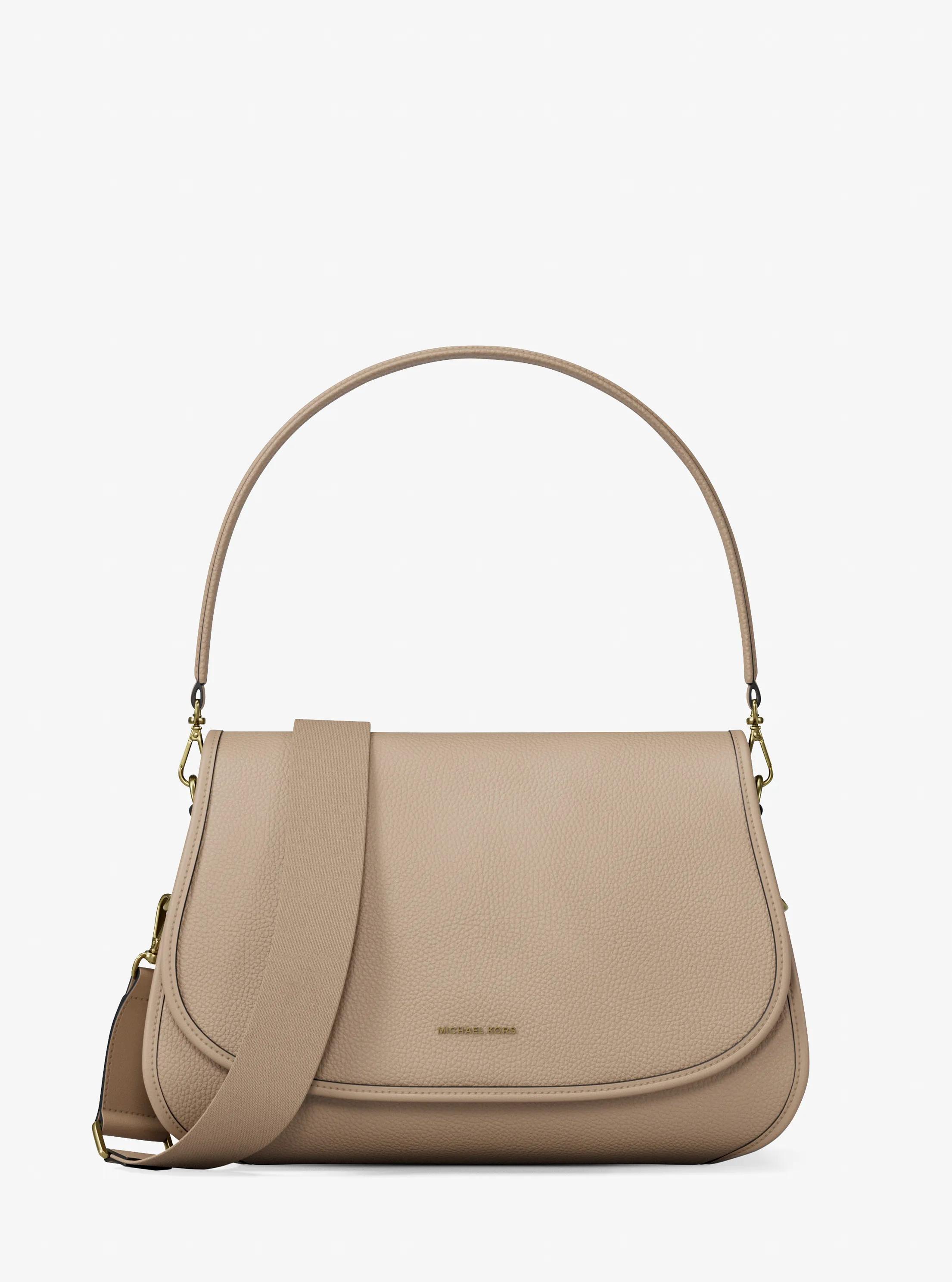Bolso messenger Holmes mediano convertible de piel granulada in CAQUI | Michael Kors