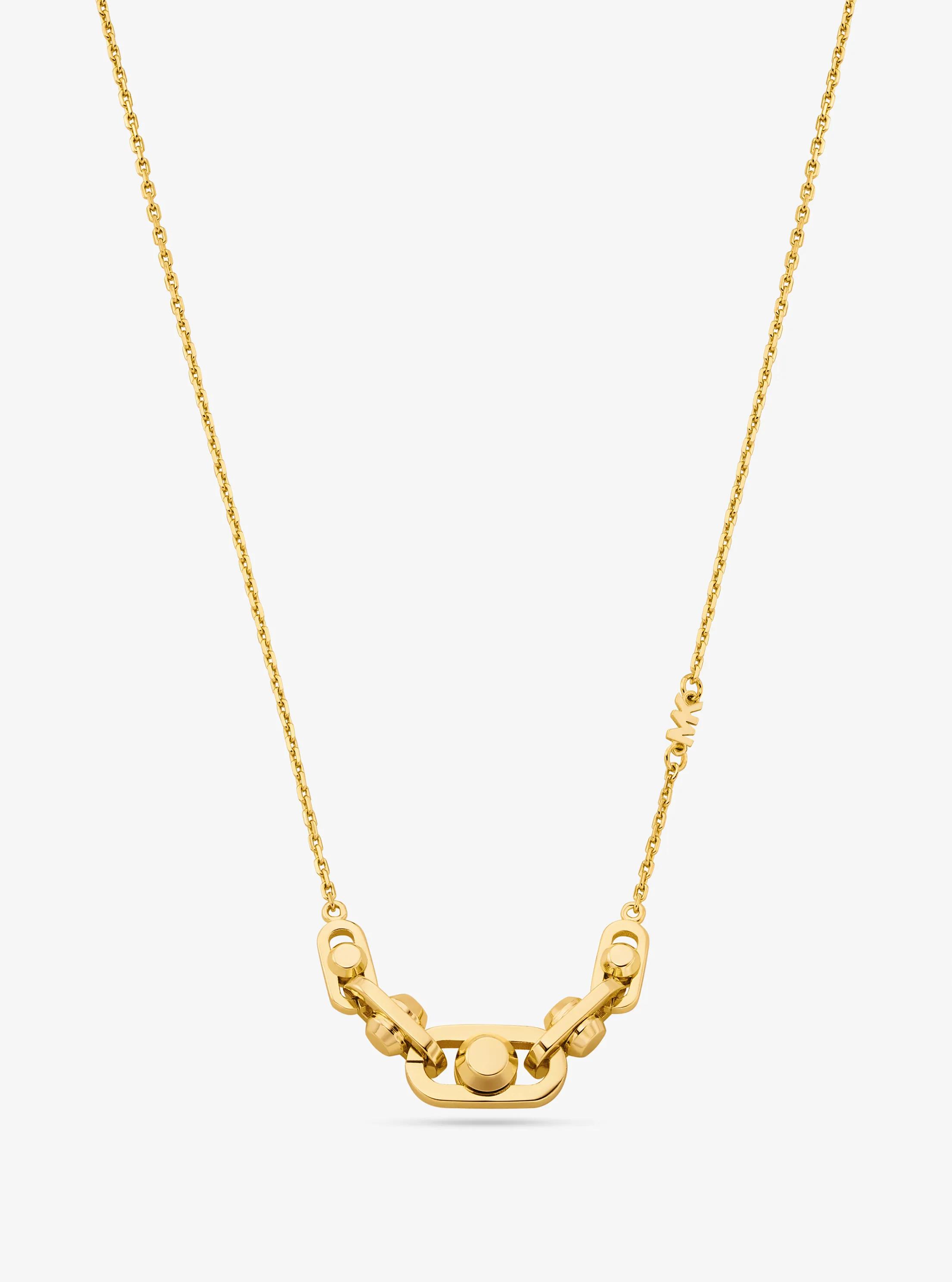 MK Collier Astor à maillons en argent sterling plaqué en métal précieux - Or - Michael Kors