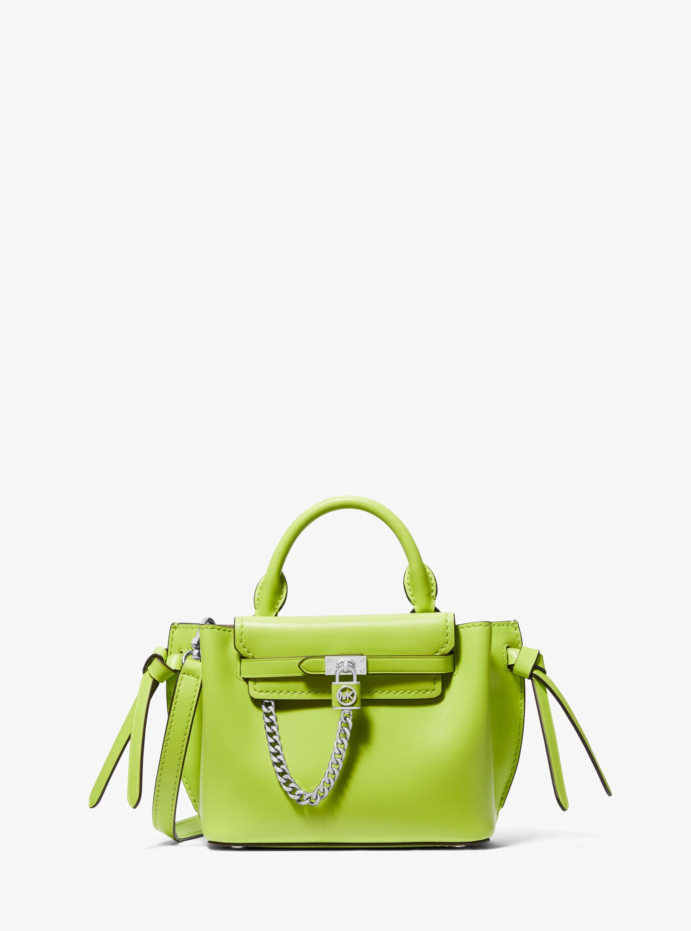 Bolso satchel Hamilton Legacy extrapeque&ntilde;o de piel con tiras decorativas in LIMONADA BRT (SUSTANCIA) | Michael Kors