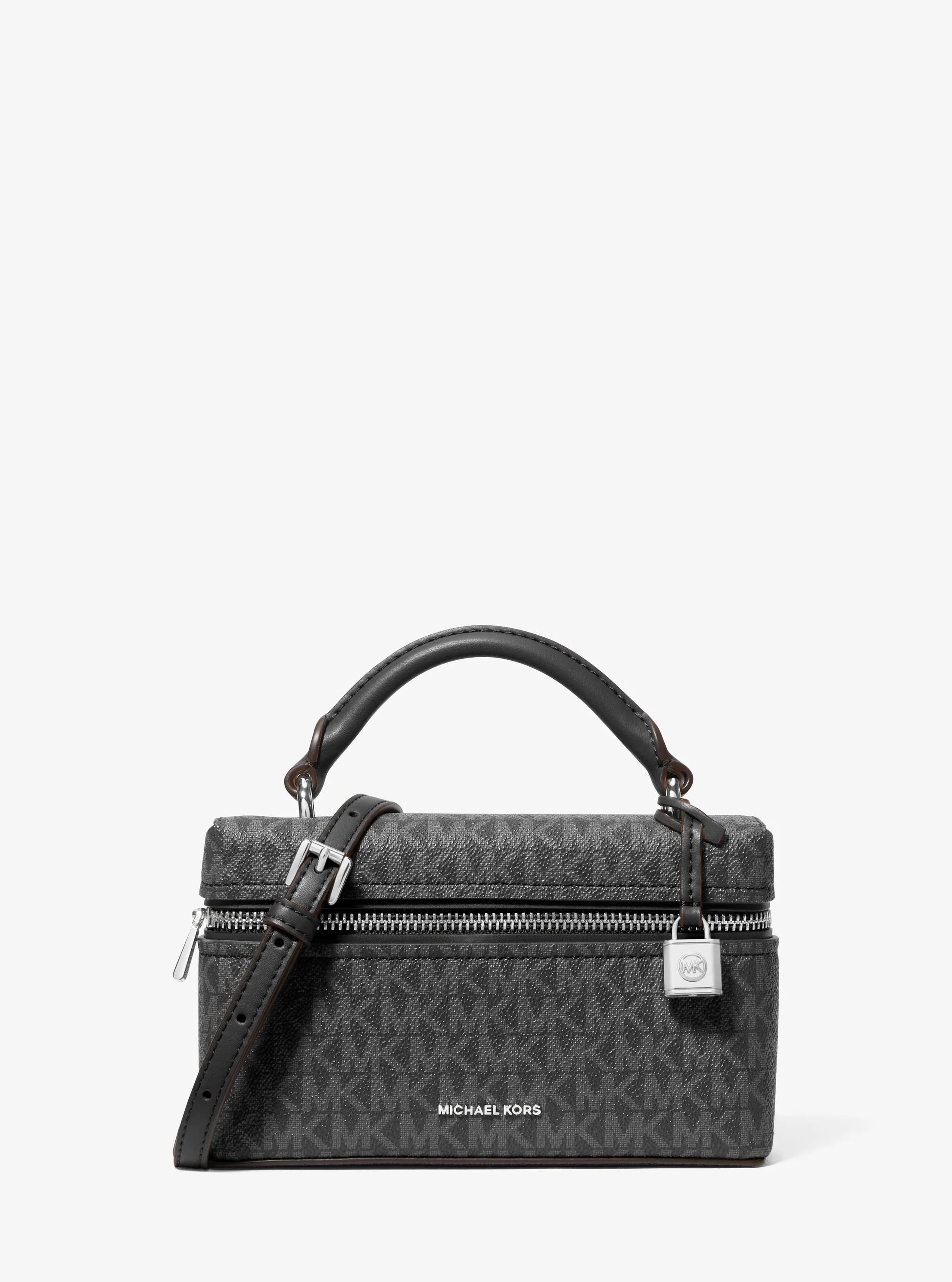 Jana Extra-Small Signature Logo Convertible Crossbody Bag in BLACK | Michael Kors