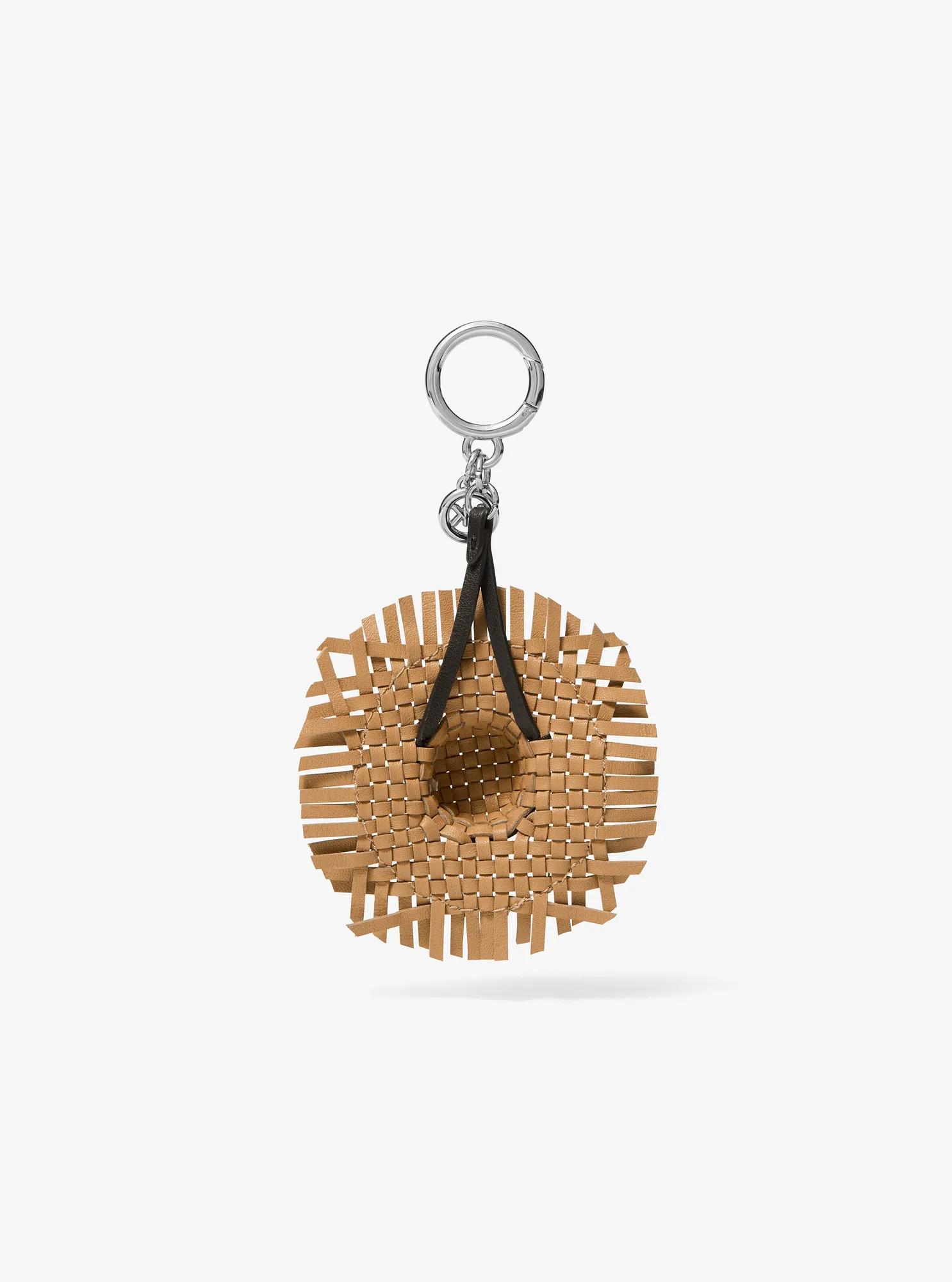 Woven Leather Hat Bag Charm